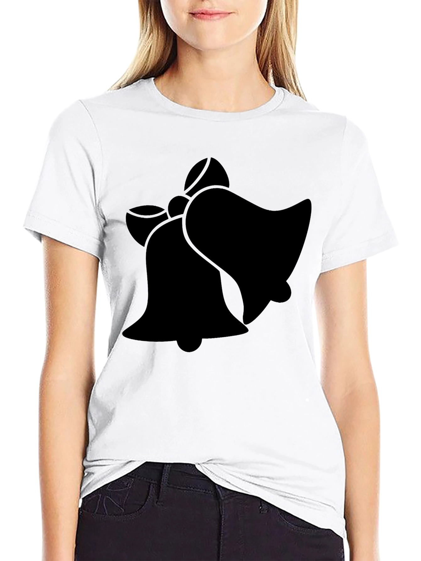 Black Festive Bells Graphic T-Shirt - Black view 9