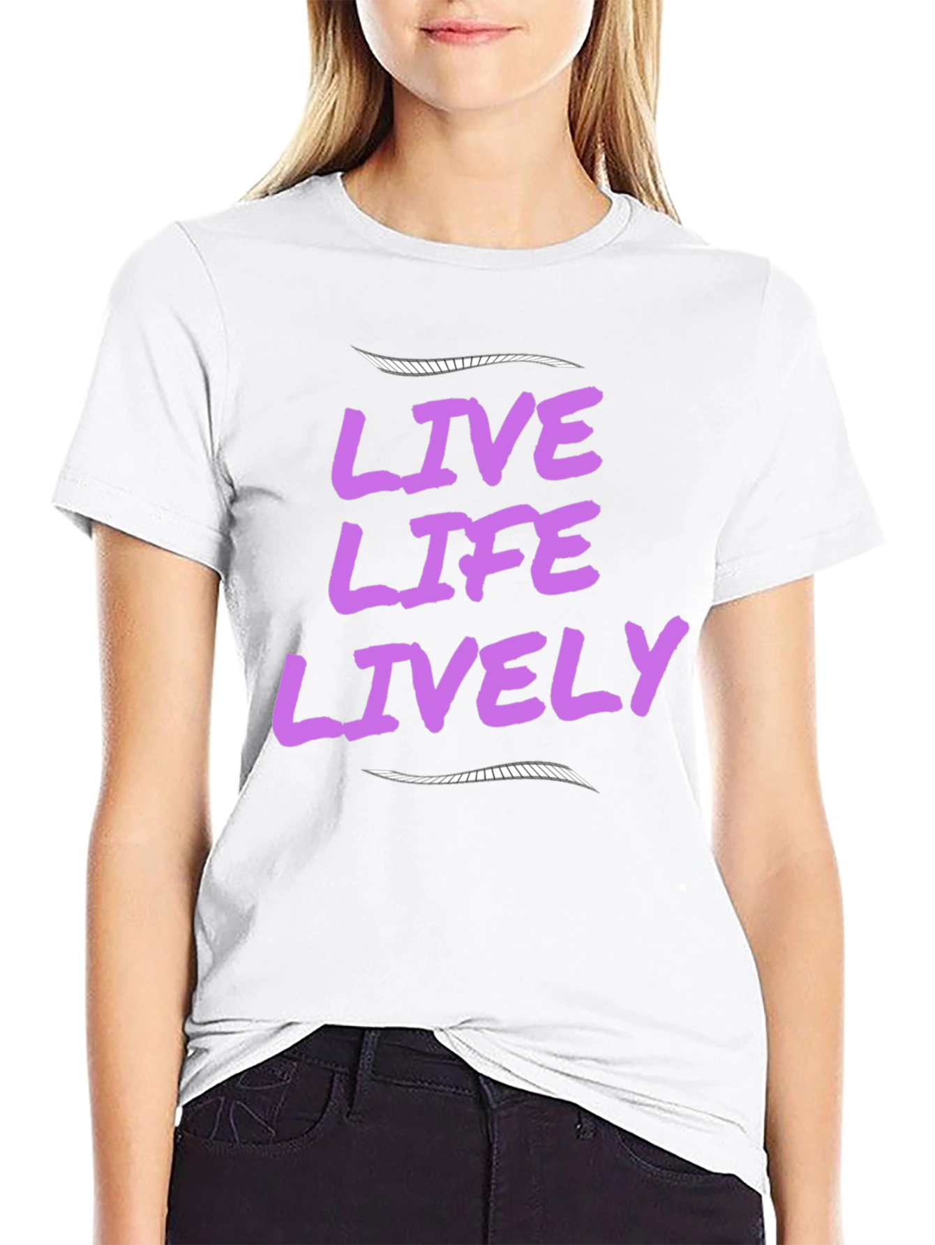 Black Live Life Lively Black T-Shirt view 9