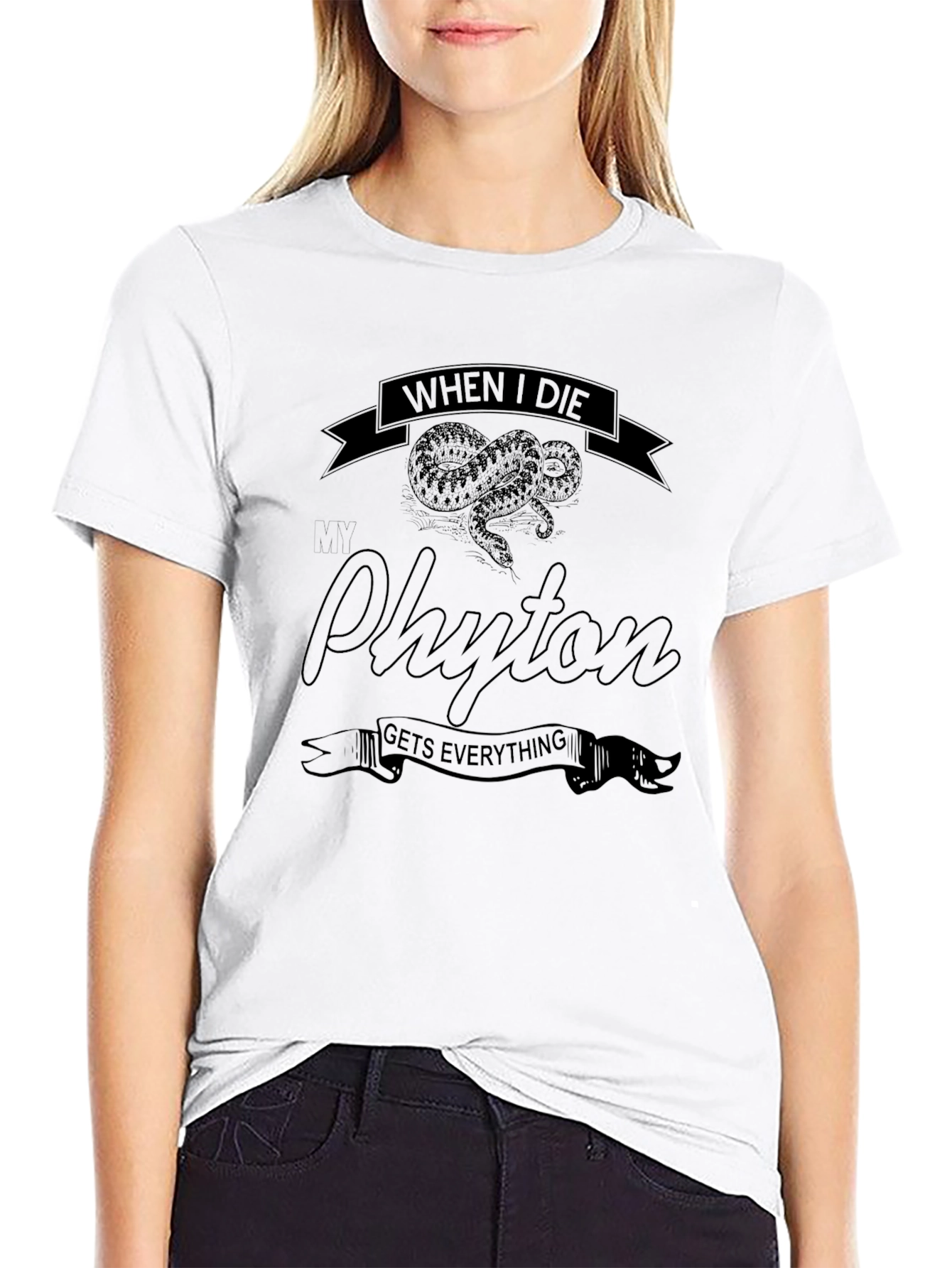 Black Python Snake Novelty T-Shirt view 9