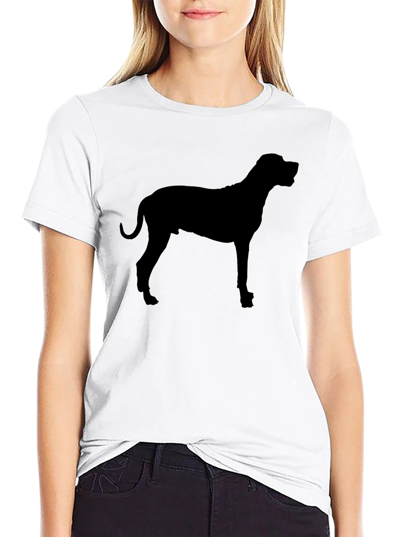 Black Dog Silhouette Graphic Black T-Shirt view 9