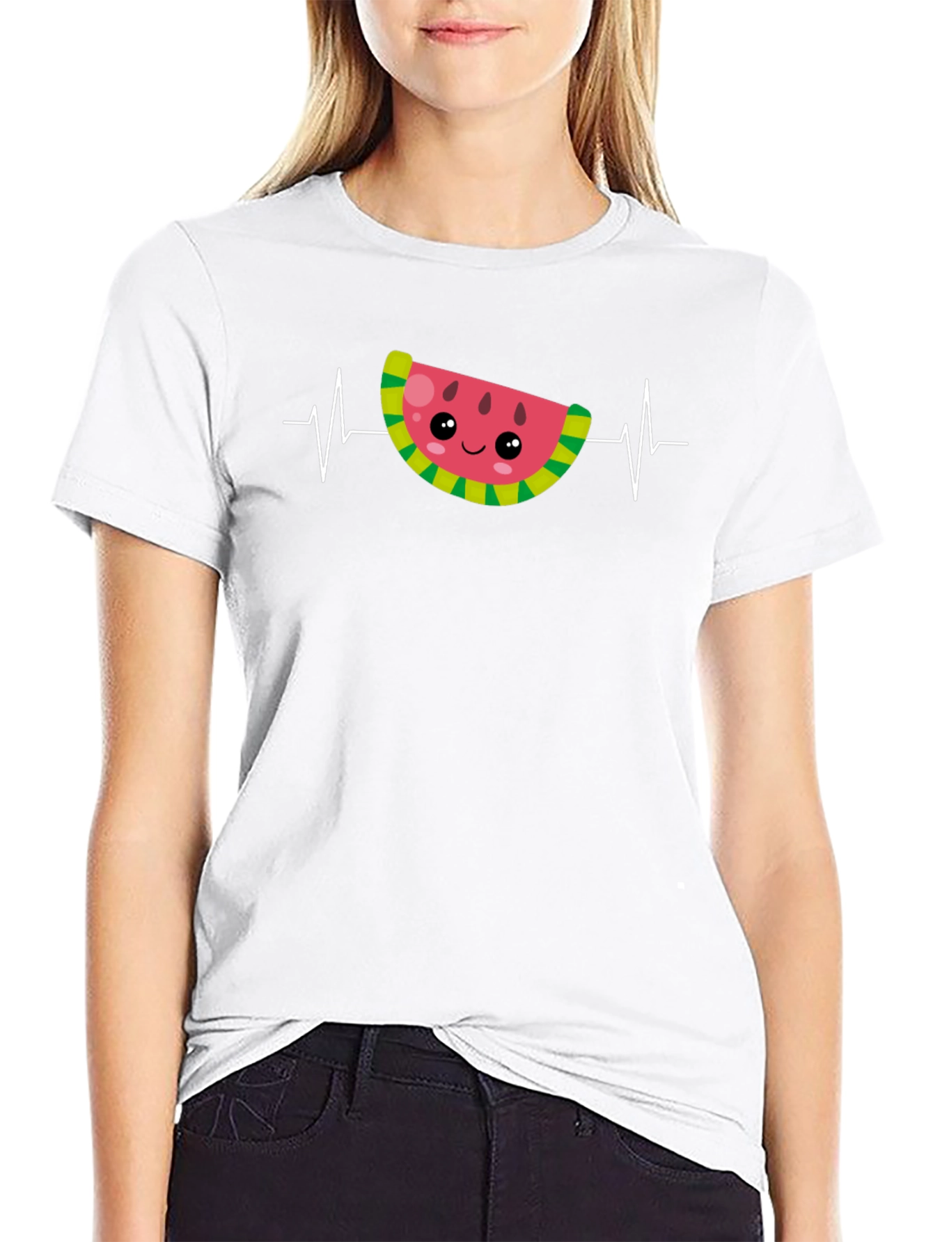 Black Watermelon Heartbeat Black T-Shirt view 9