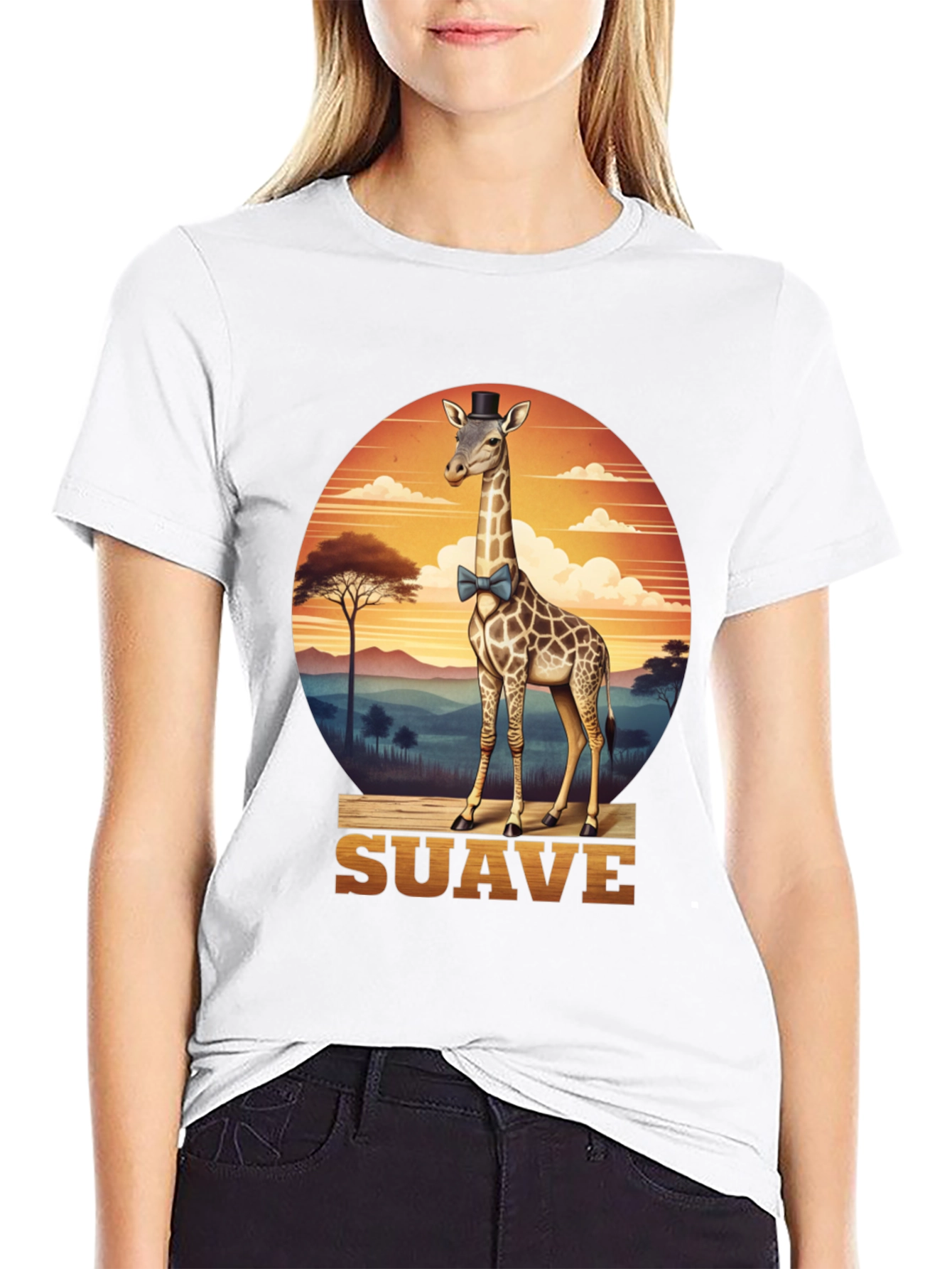Black Suave Giraffe T-Shirt view 9