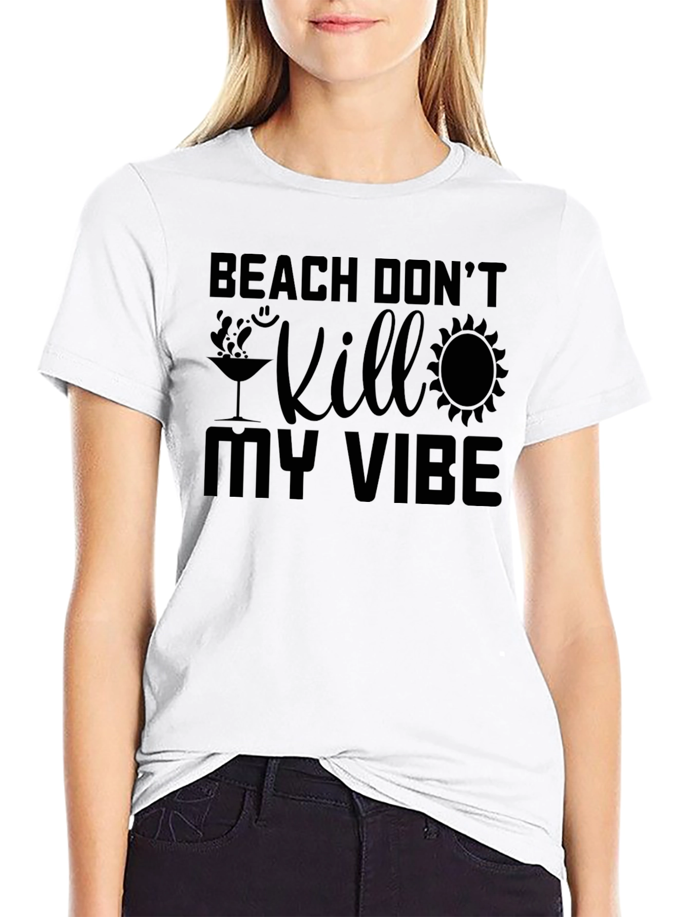 Black Beach Don't Kill My Vibe Graphic Tee view 9