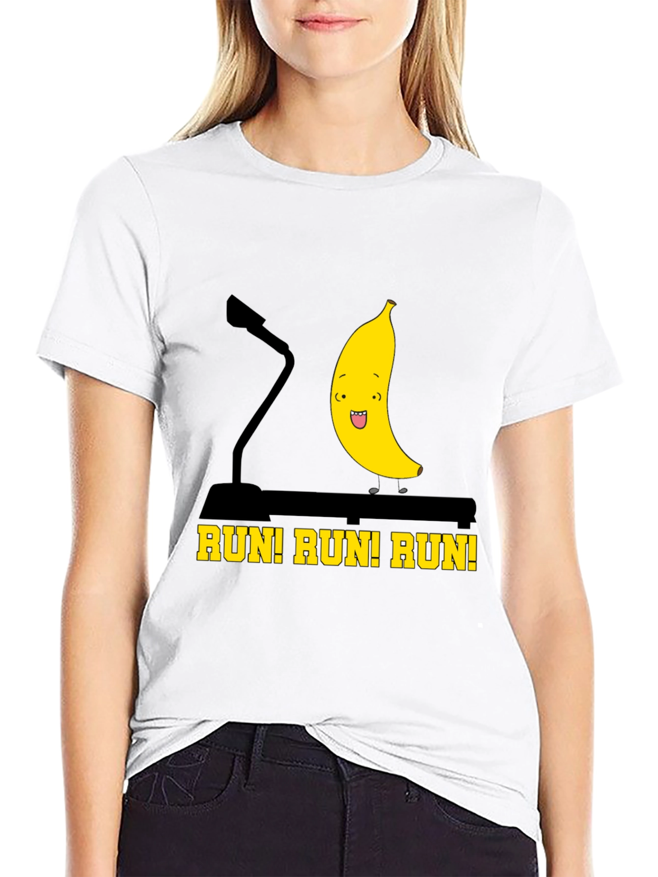 Black Run Banana Run Funny Graphic Tee view 9