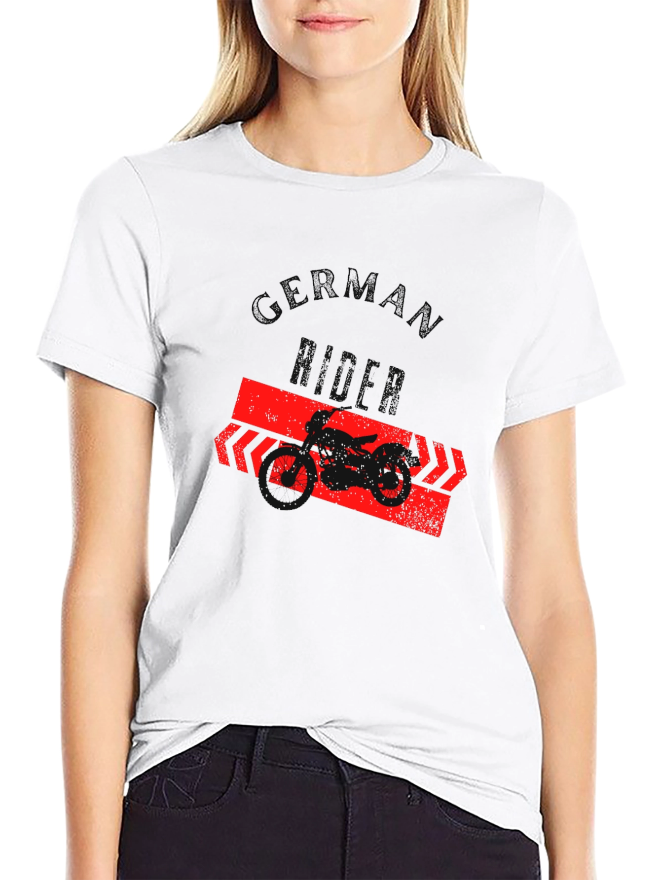 Black German Rider T-Shirt - Black, Motorcycle Graphic Tee view 9