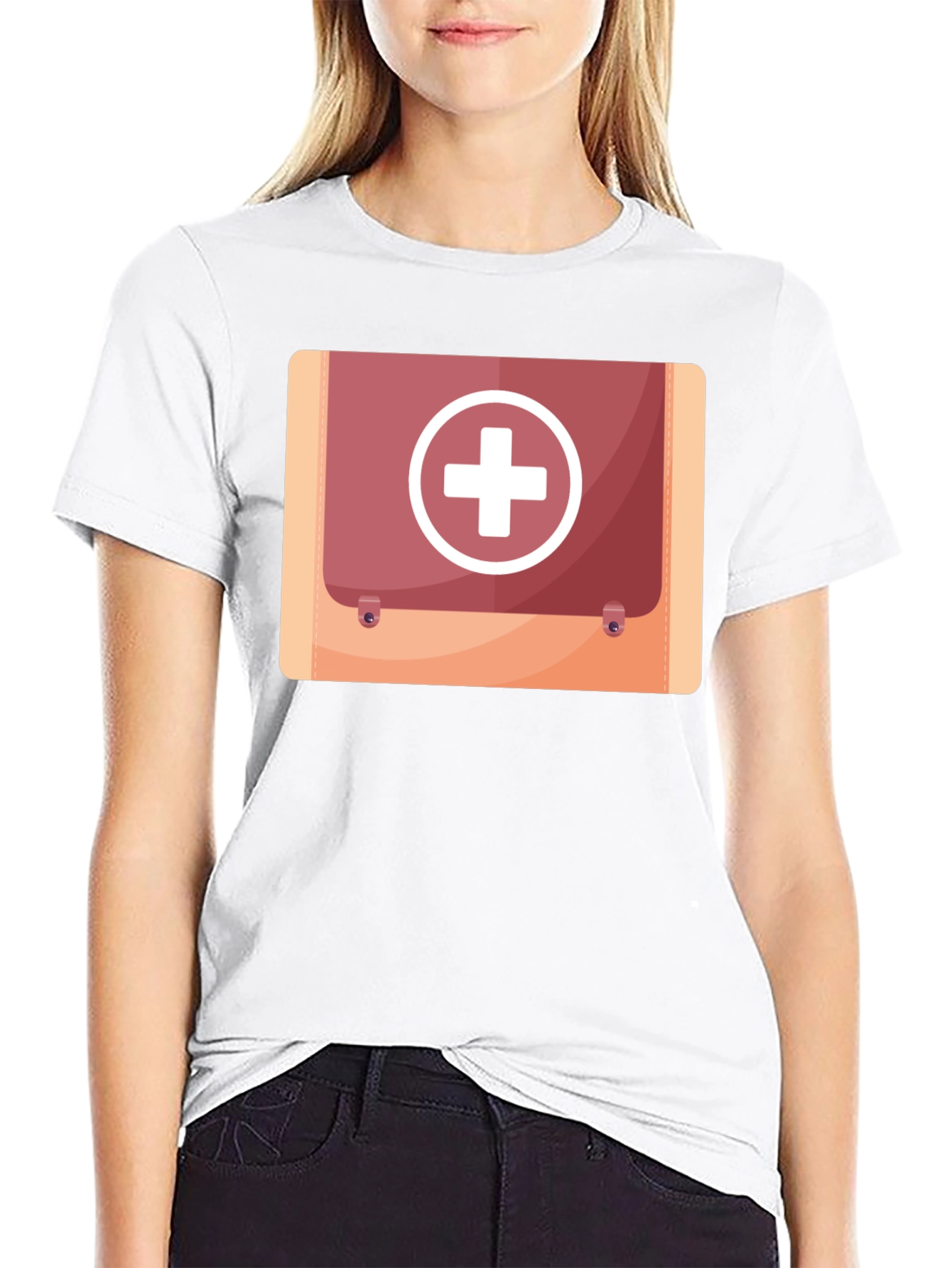 Black First Aid Kit Graphic Black Tee view 9
