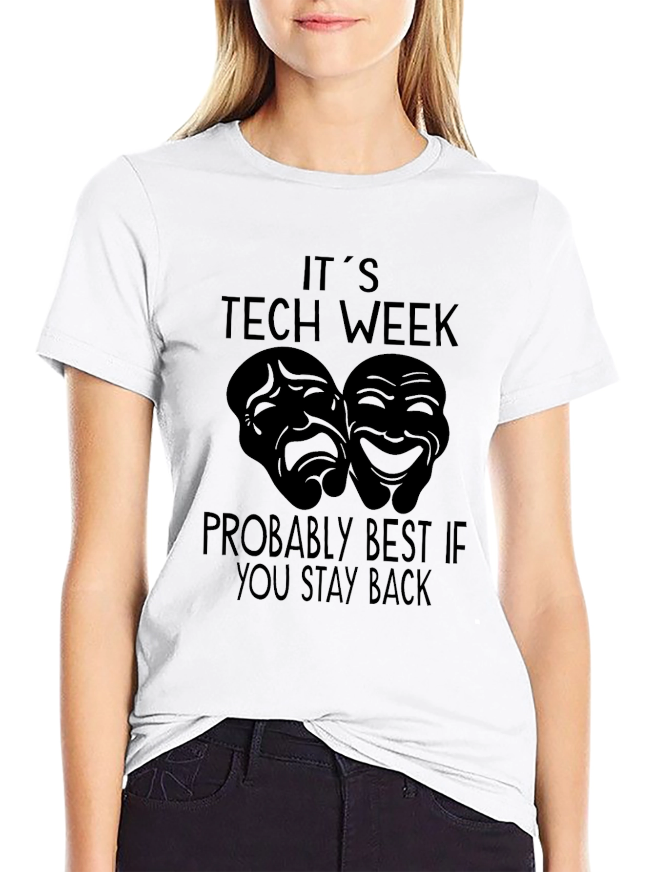 Black It's Tech Week Stay Back T-Shirt view 9