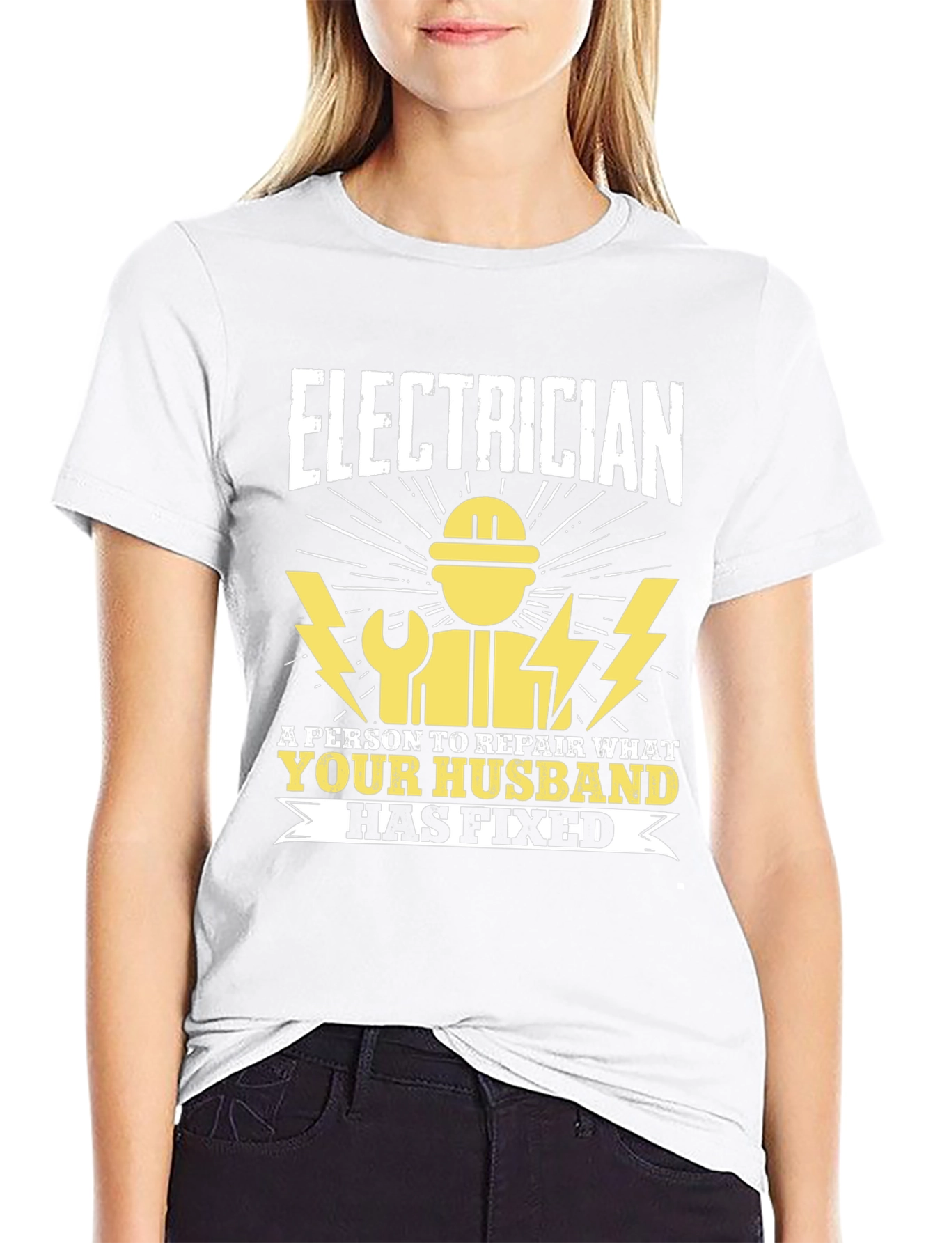 Black Electrician Humor T-Shirt view 9
