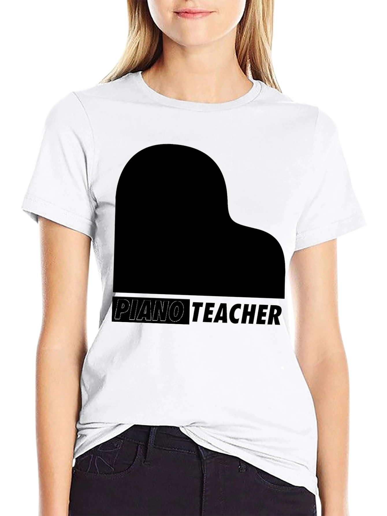 Piano Teacher Graphic Black T-Shirt - 9