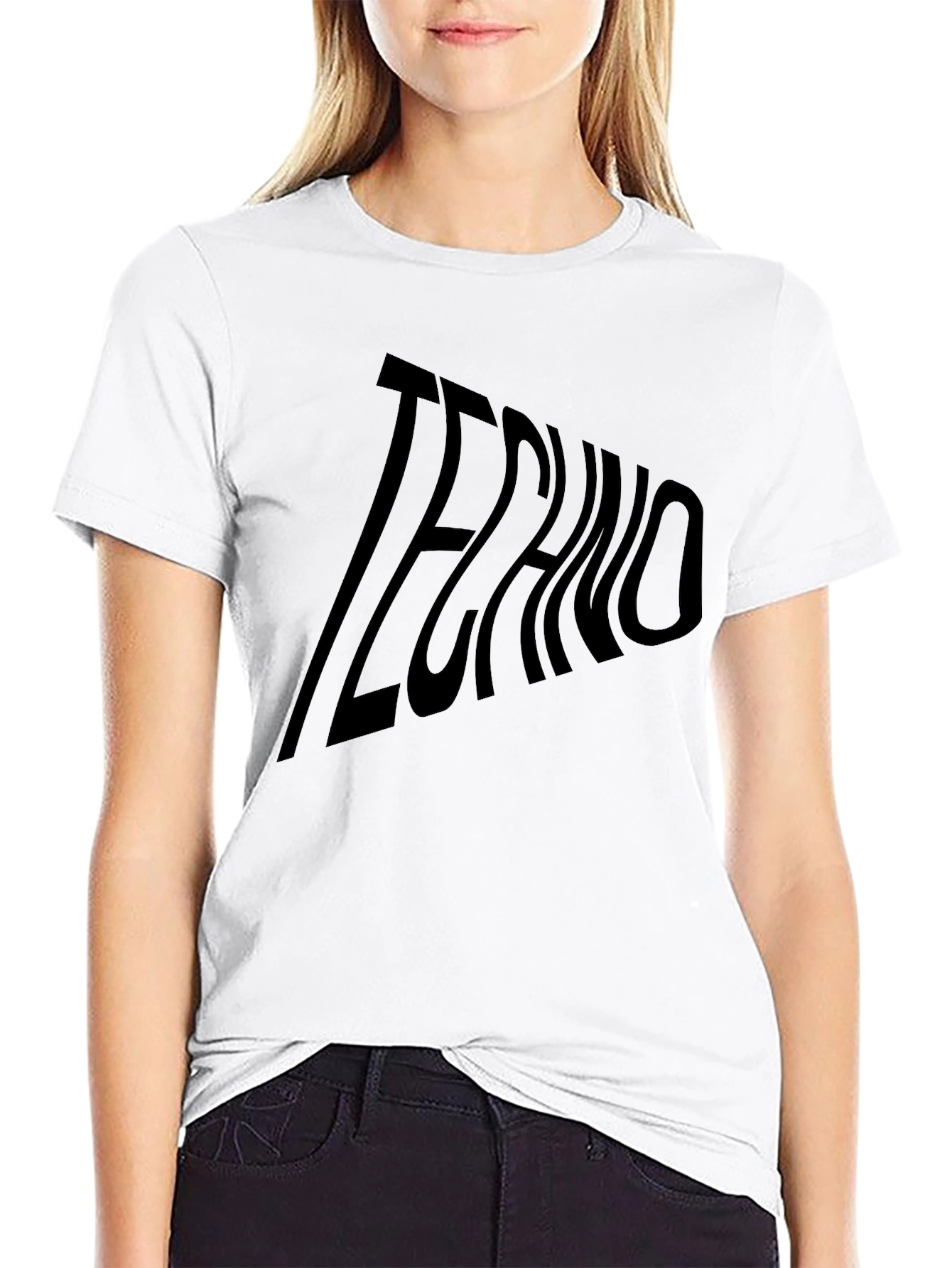 Black Bold Techno Graphic Tee - Black view 9