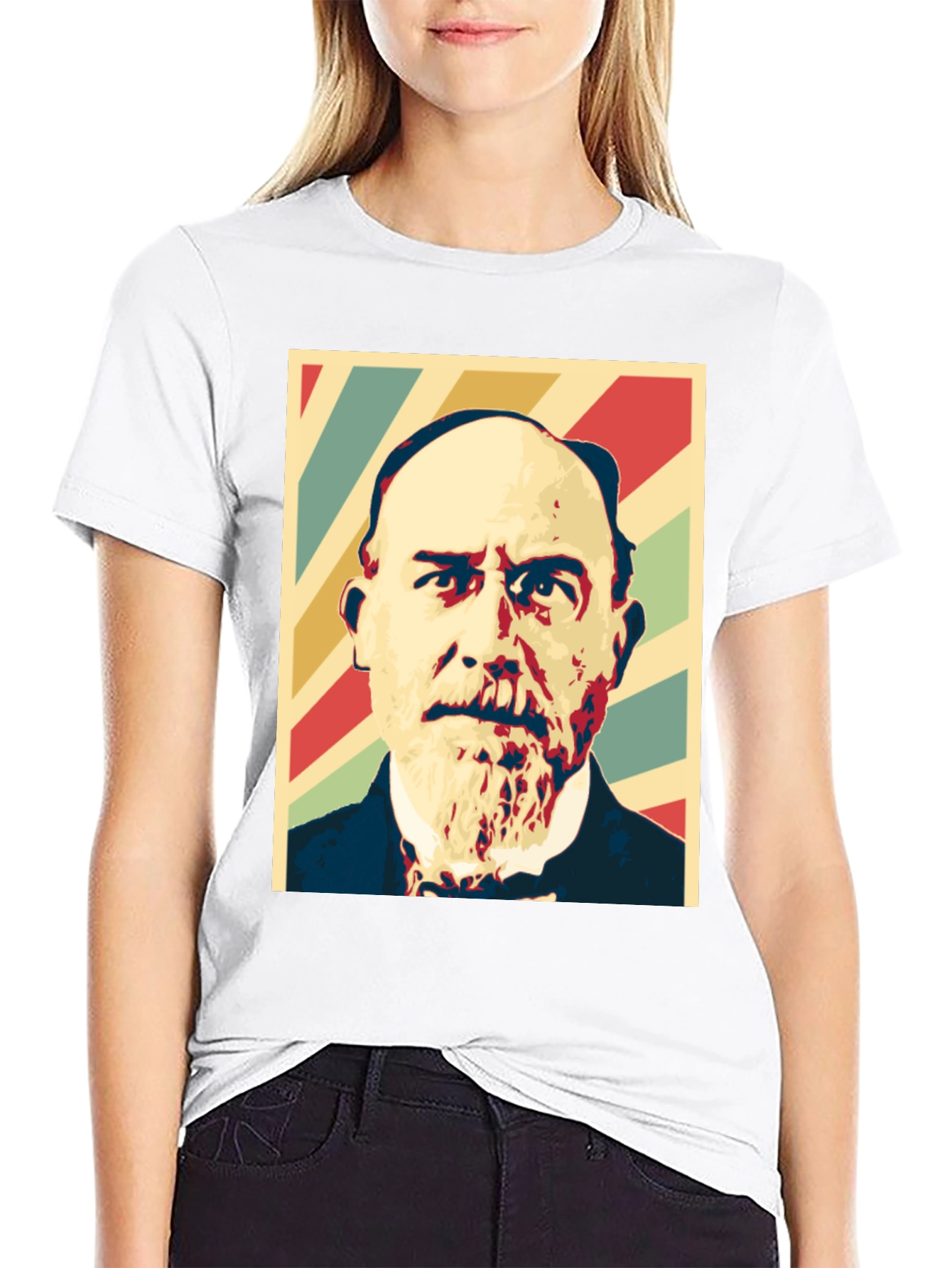 Black Vintage Portrait Graphic Tee -  Retro Style view 9