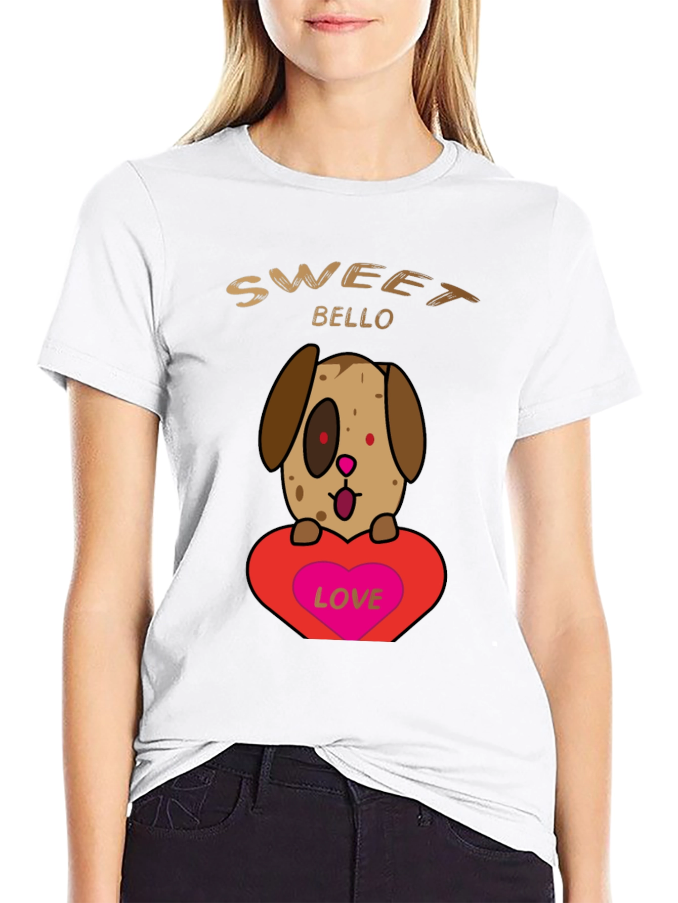 Black Sweet Bello Dog Lover T-Shirt view 9