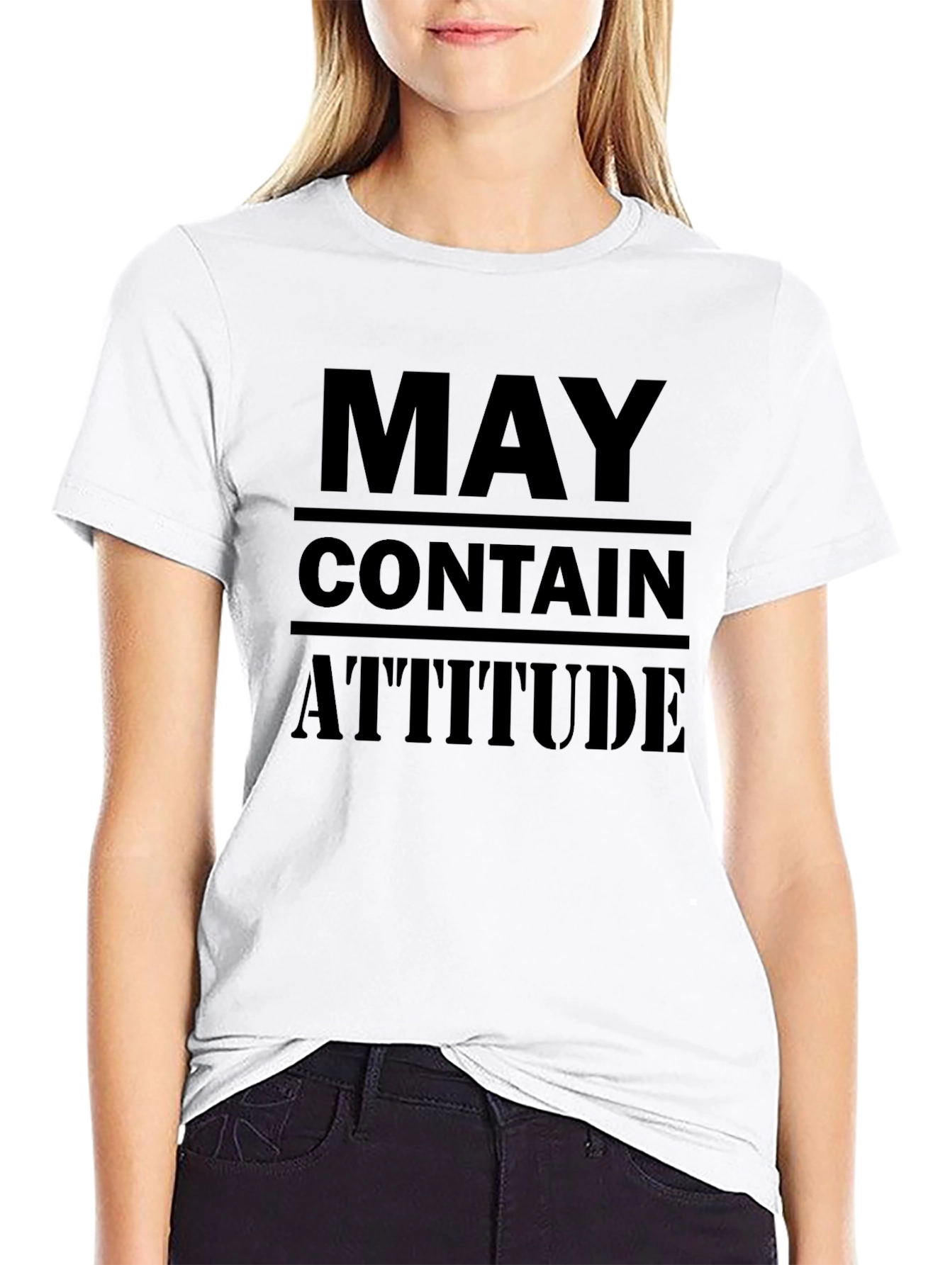 Black May Contain Attitude Graphic Tee - Black view 9