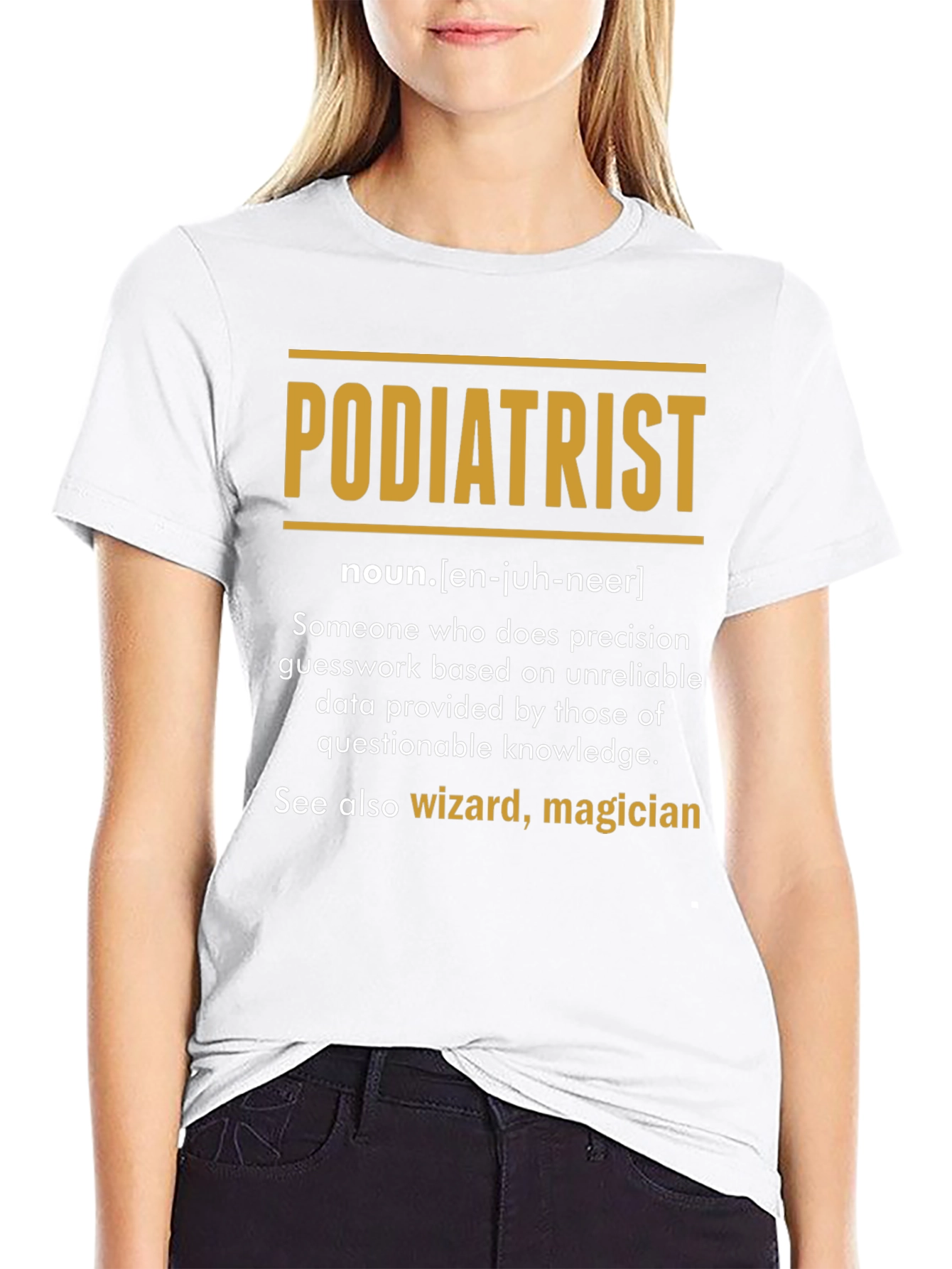 Black Funny Podiatrist Definition Black T-Shirt view 9