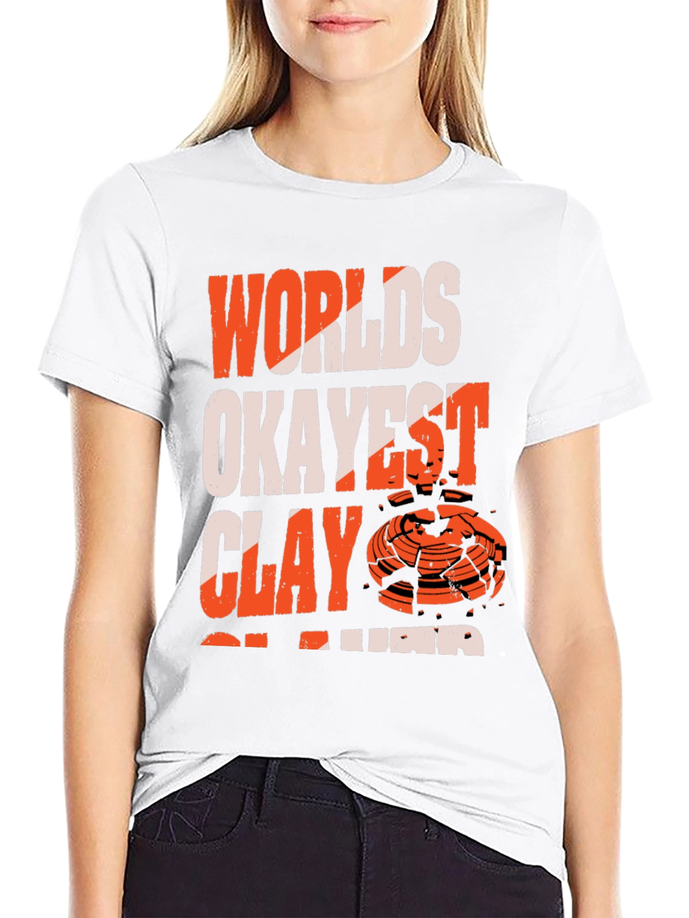 Black World's Okayest Clay Shooter T-Shirt view 9