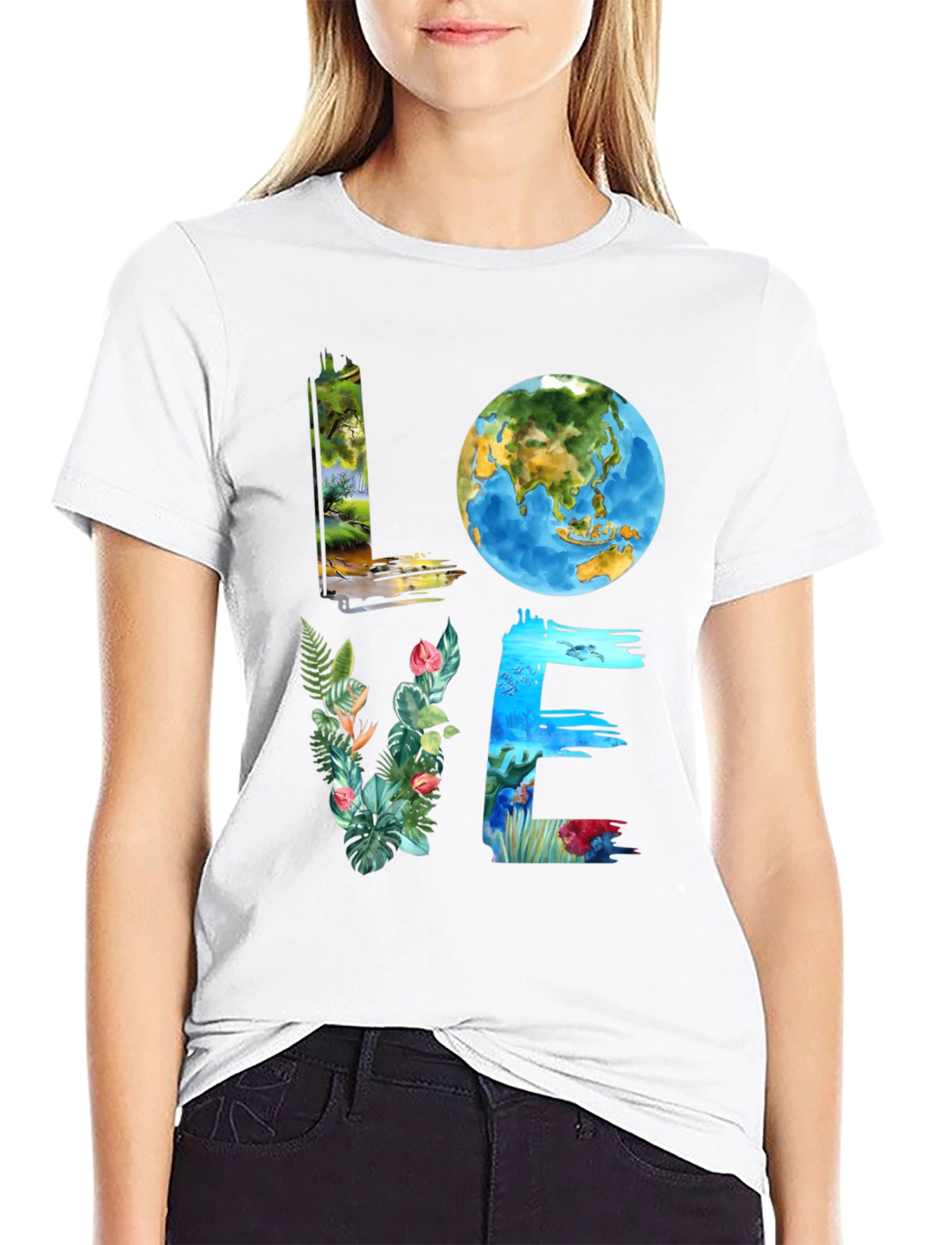 Black Love Earth Graphic Tee - Nature Inspired view 9