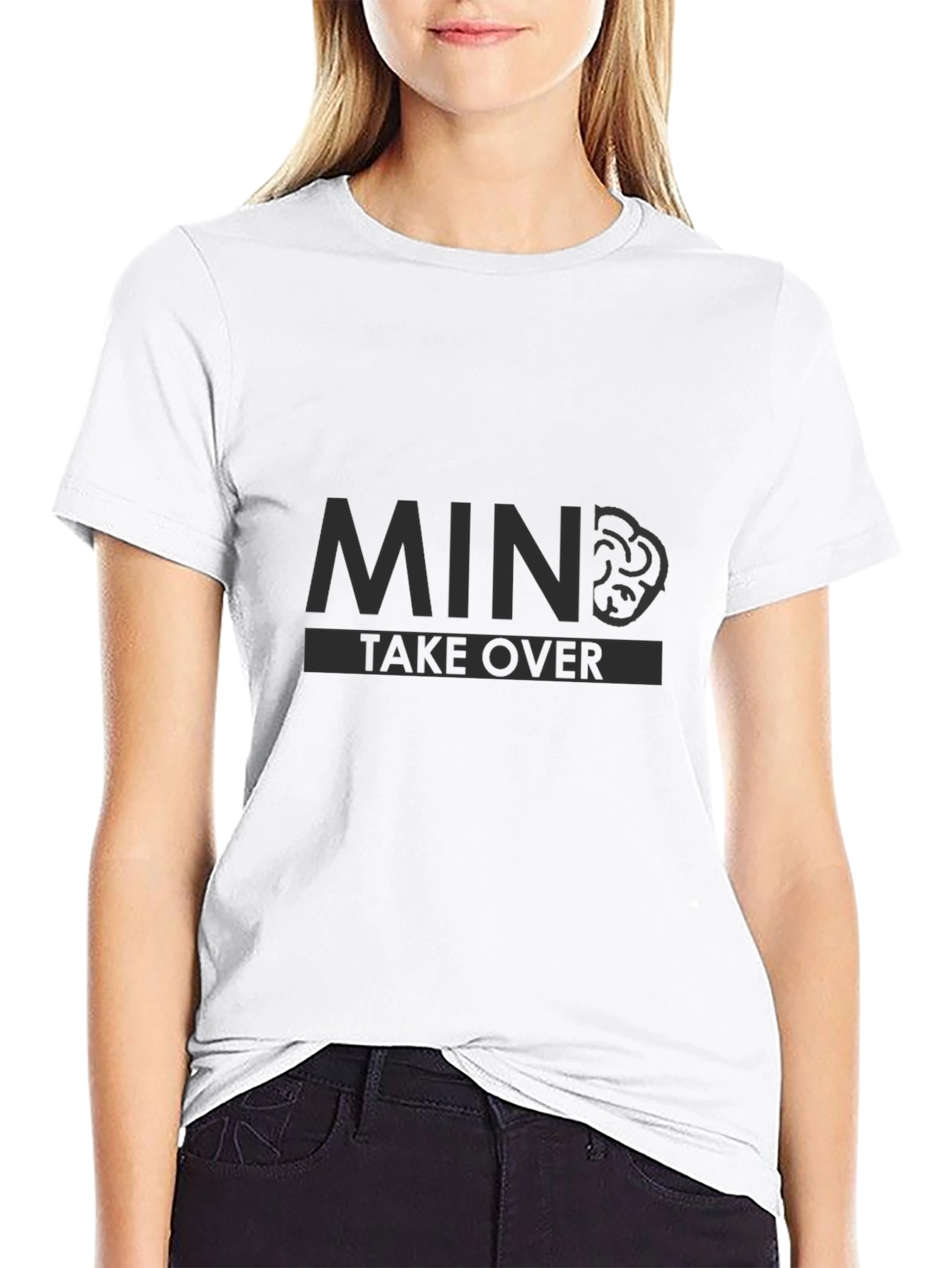 Black Mind Takeover Graphic Tee - Black Cotton T-Shirt view 9