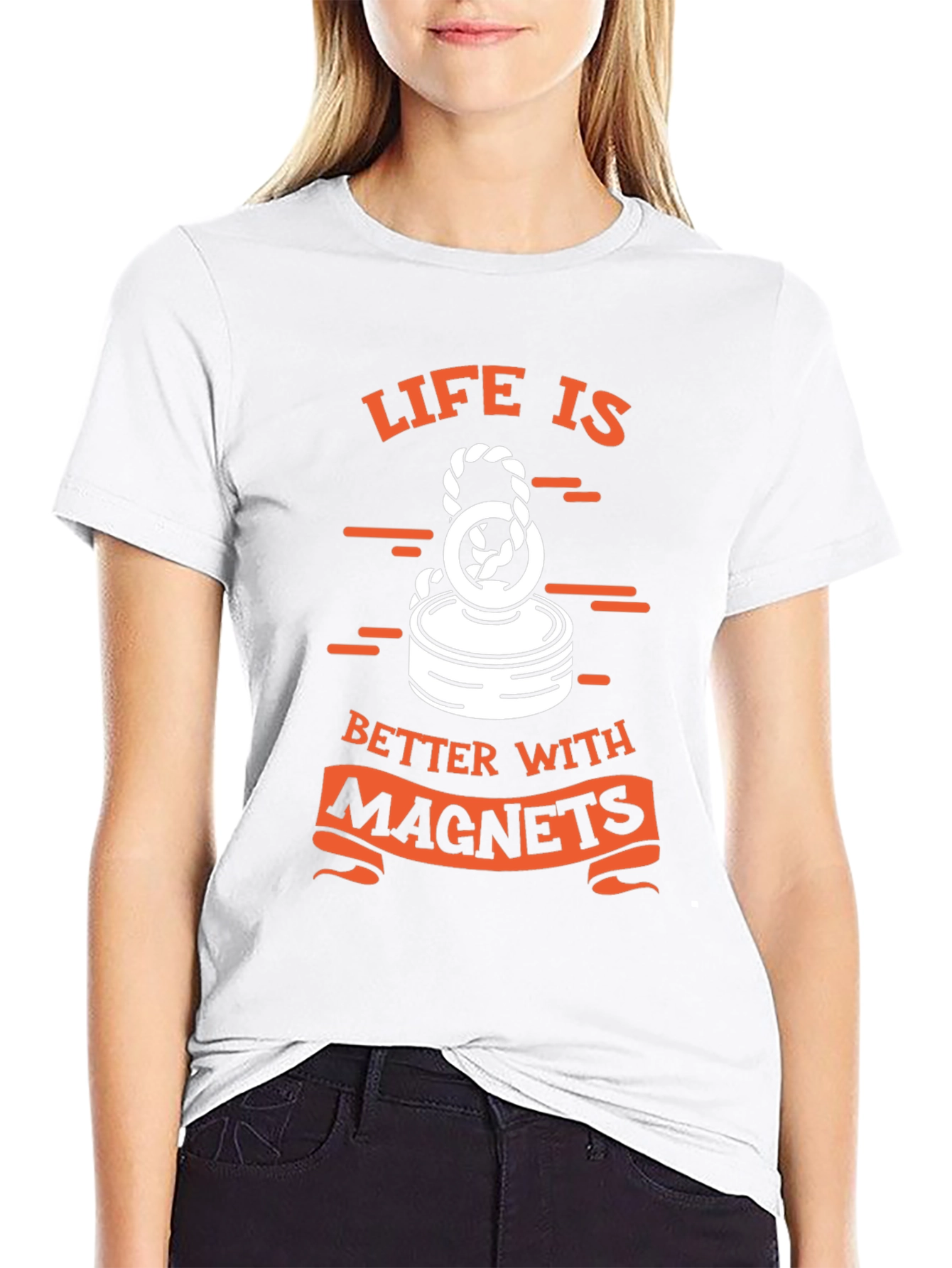 Life is Better with Magnets Black T-Shirt - 9