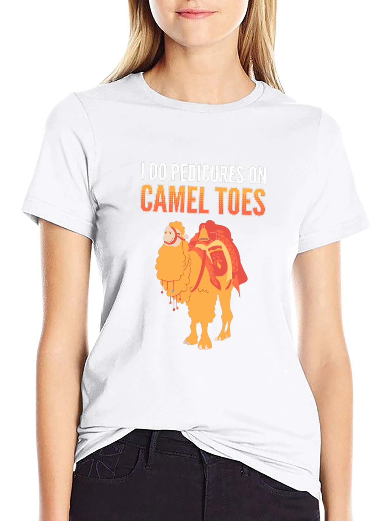 Black Pedicure Camel Toes Funny Graphic T-Shirt view 9
