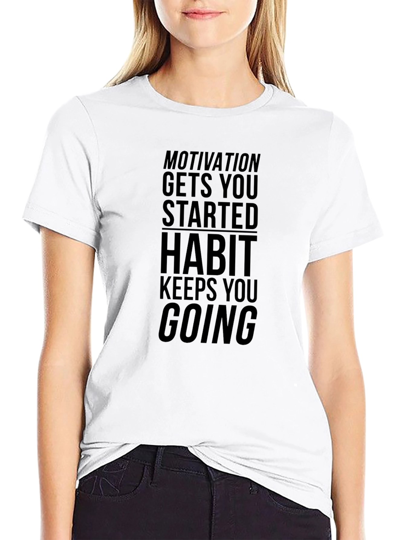 Motivational Black T-Shirt - Habit Keeps You Going - 9
