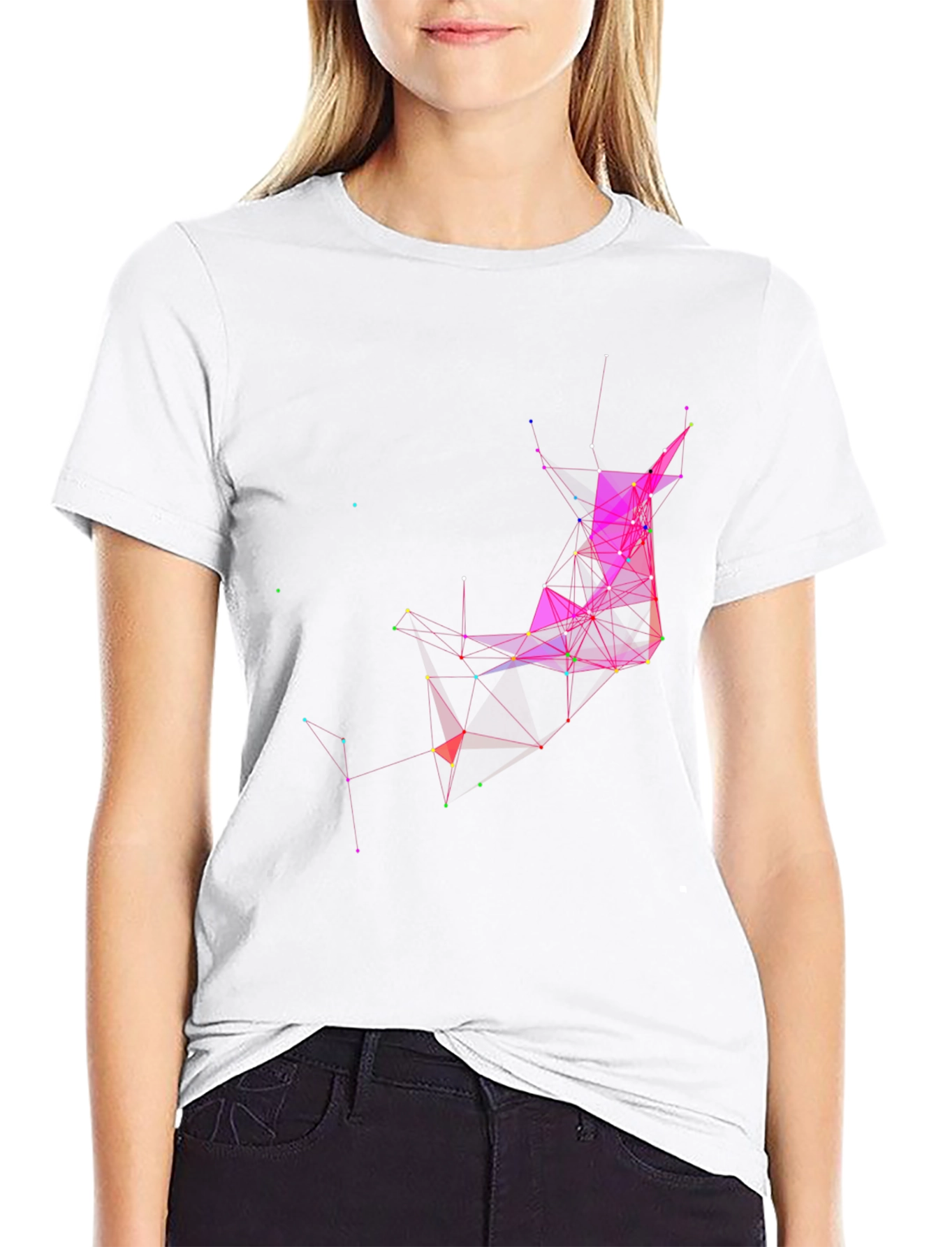 Black Abstract Geometric T-Shirt view 9