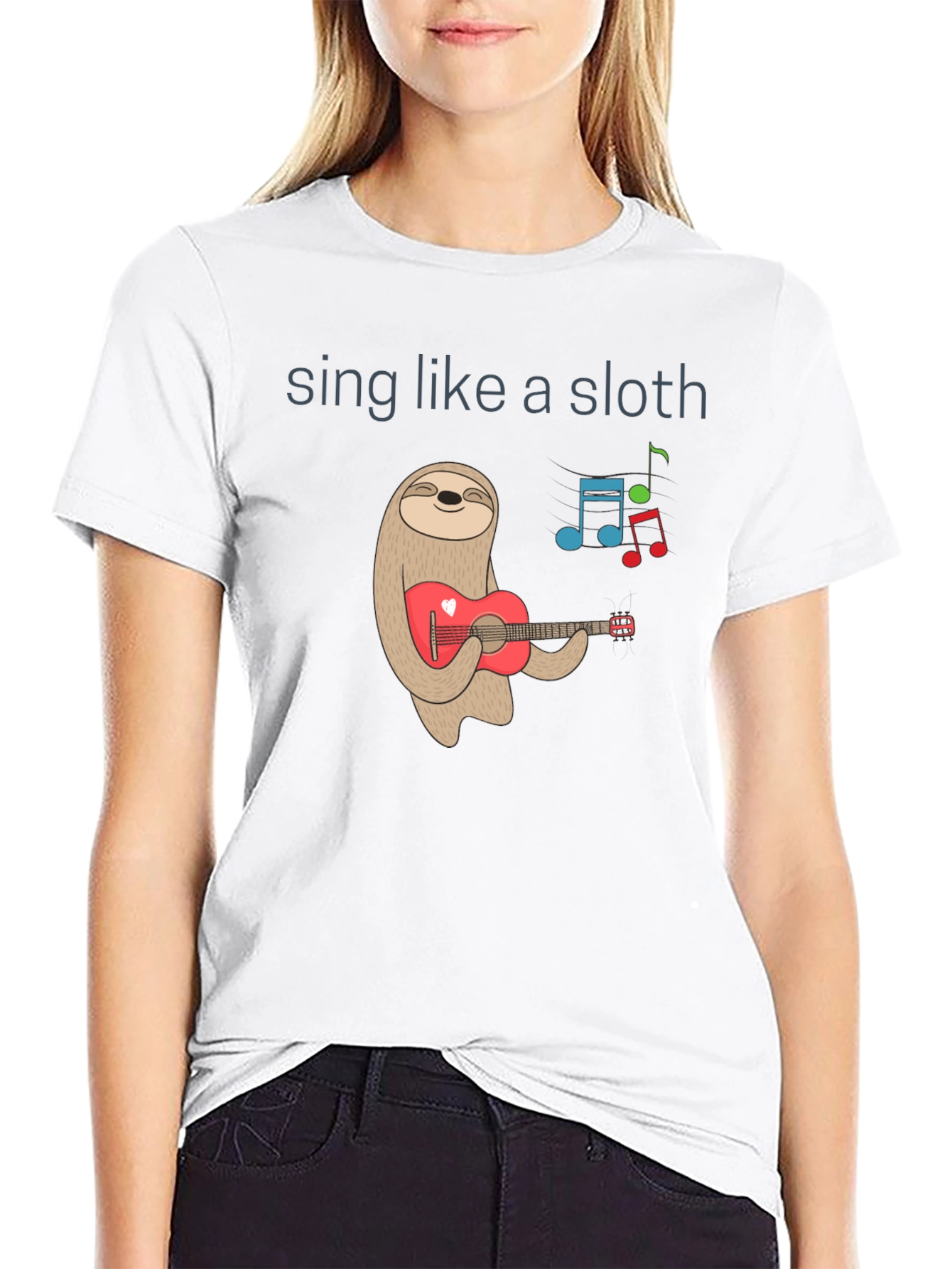 Black Sing Like a Sloth T-Shirt view 9