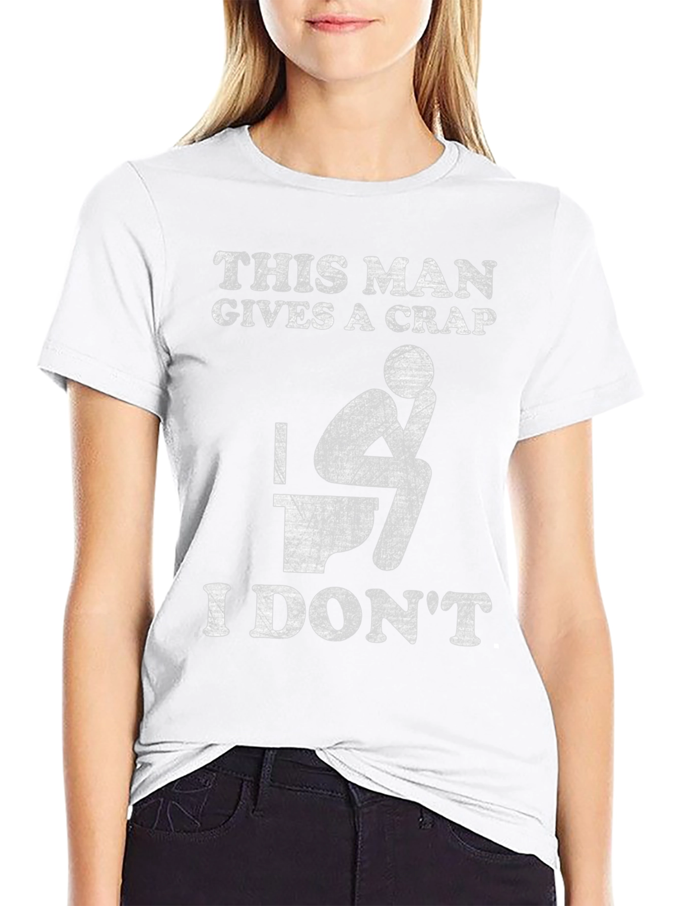 Black Funny "This Man Gives a Crap" Graphic Tee view 9