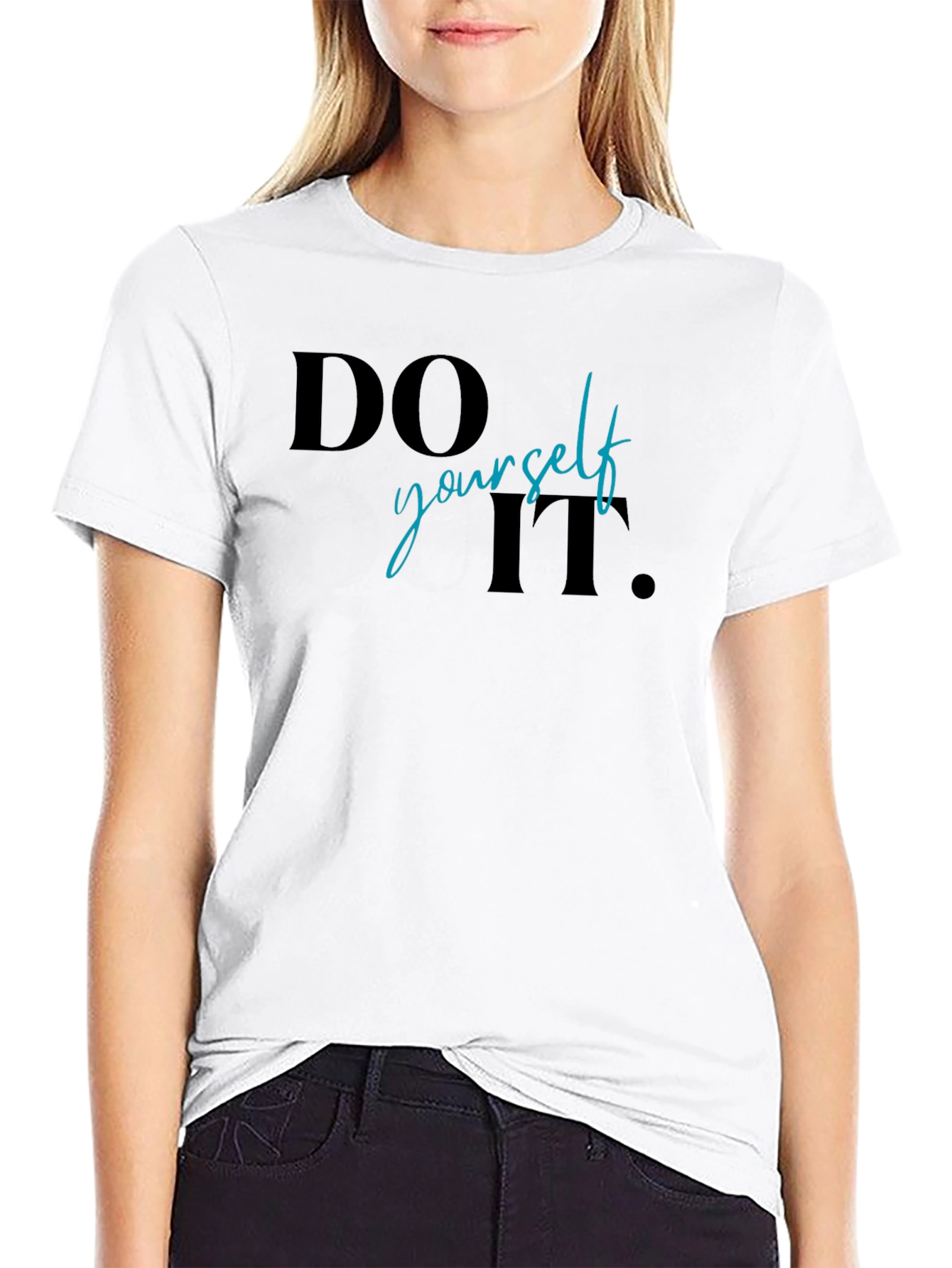 Black Do It Yourself Graphic Print T-Shirt view 9