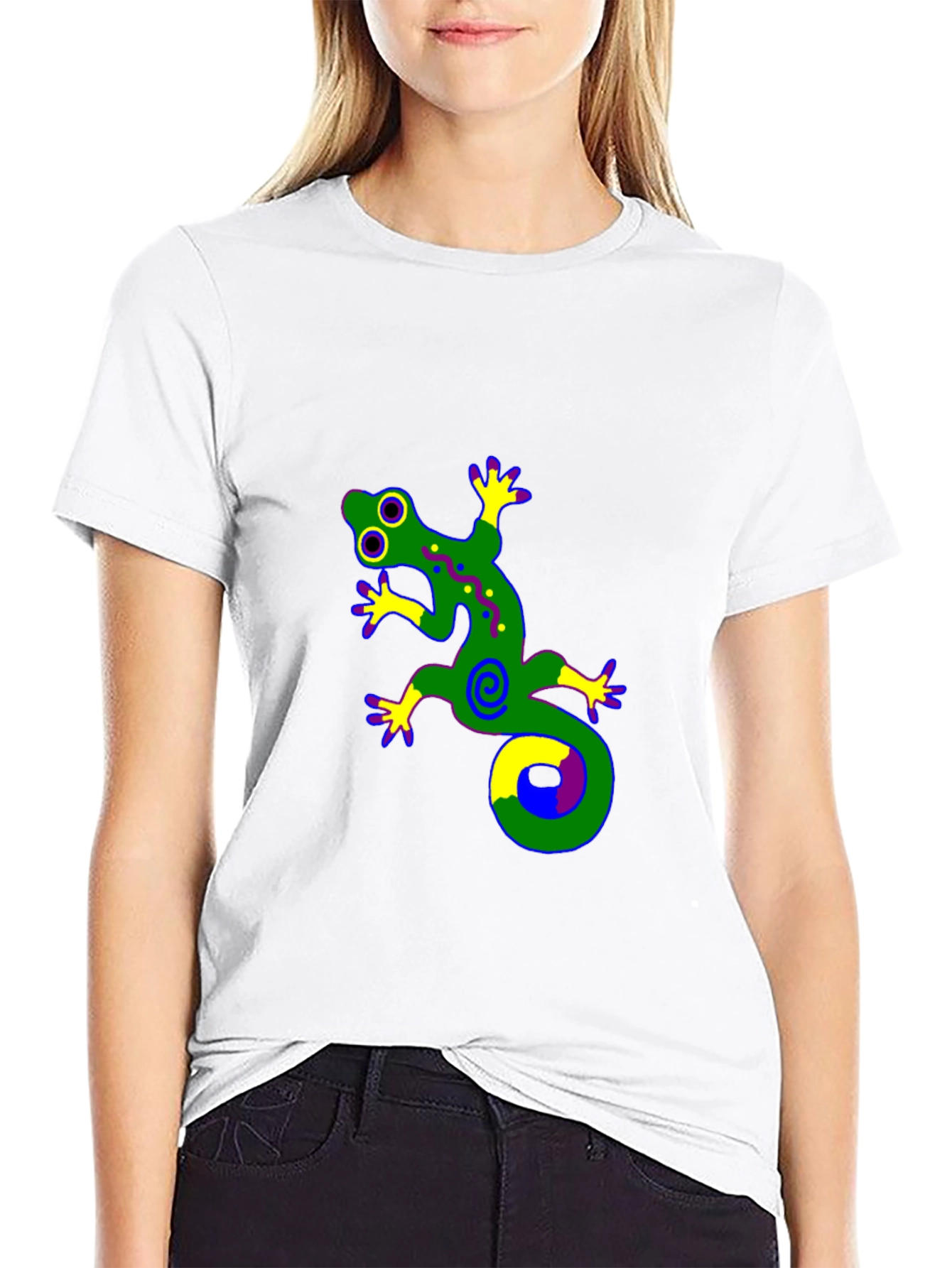 Black Funky Gecko Graphic Tee - Black view 9