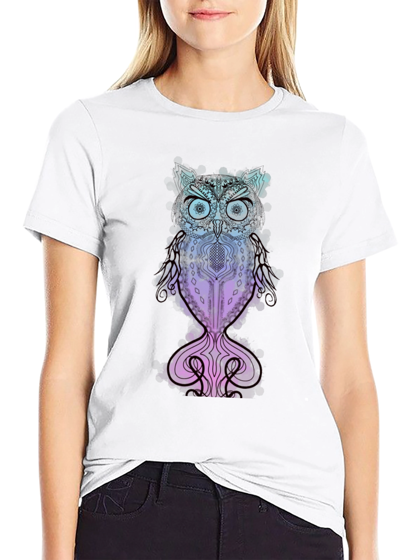 Black Owl Graphic T-Shirt - Unique Design view 9