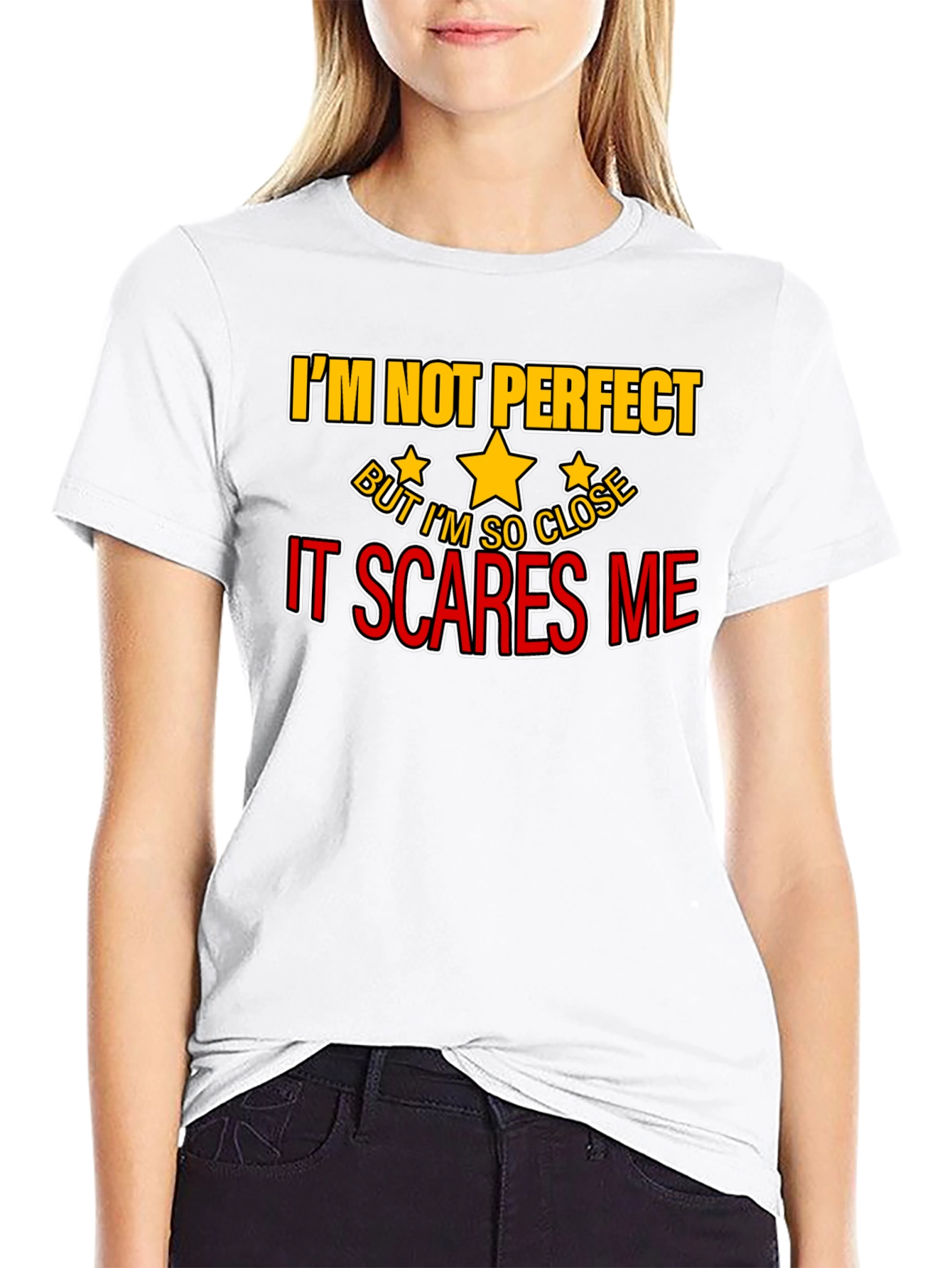 Black I'm Not Perfect Funny Graphic Tee view 9