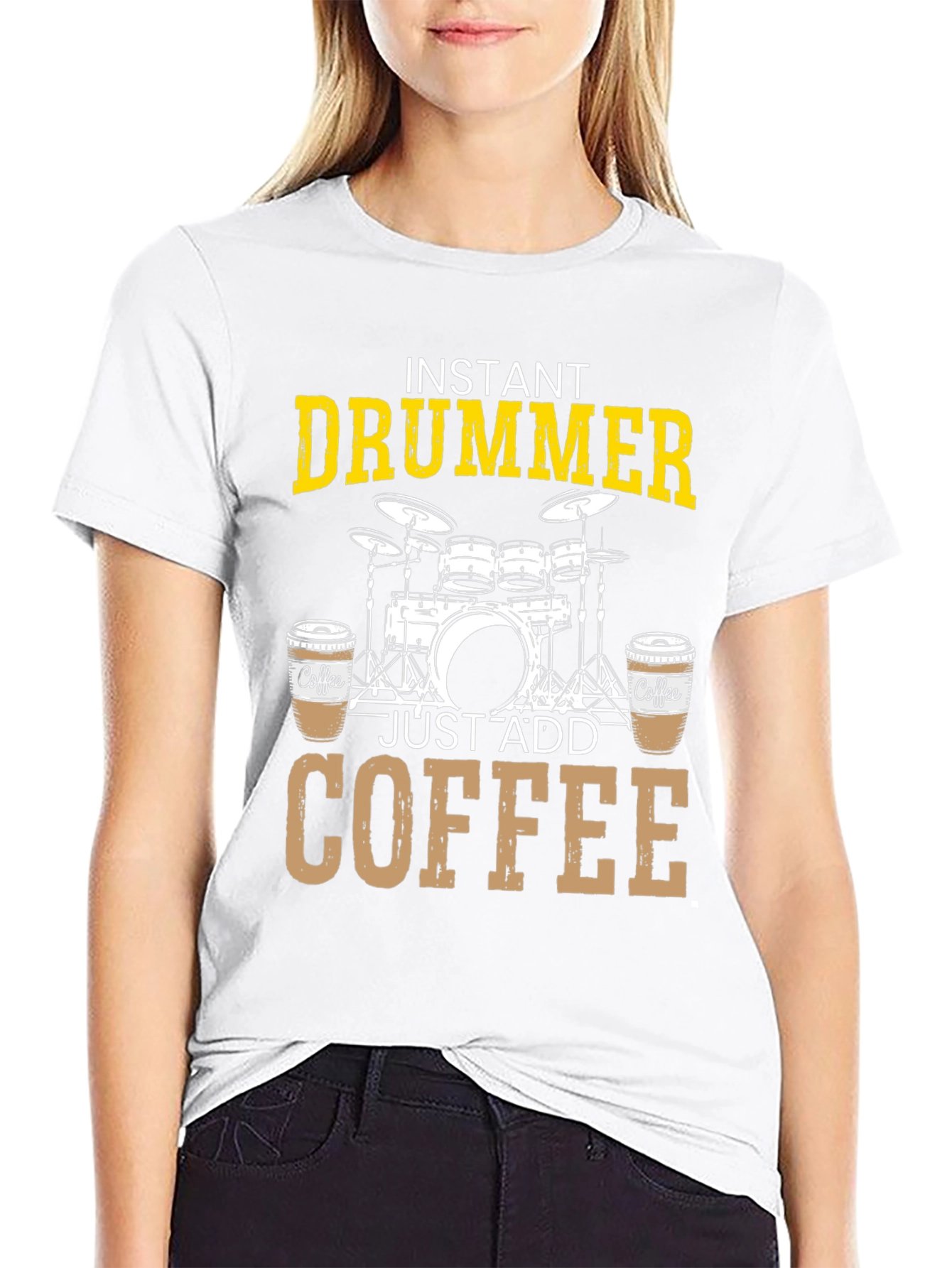Instant Drummer Just Add Coffee T-Shirt - 9