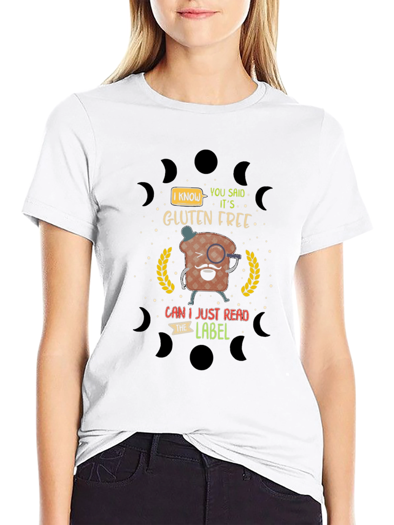 Black Funny Gluten Free T-Shirt view 9
