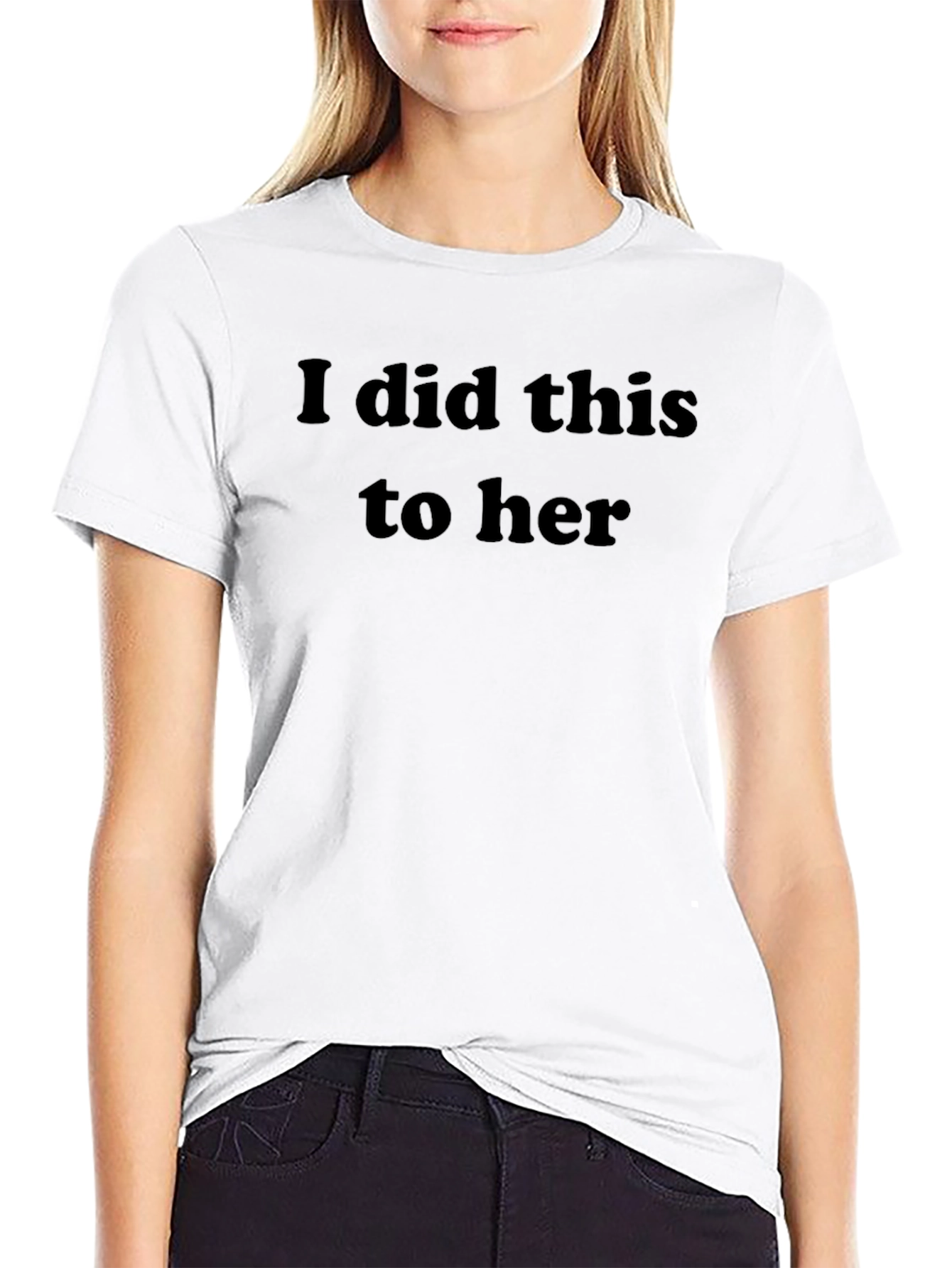 Black Humorous 'I Did This to Her' Graphic Tee view 9