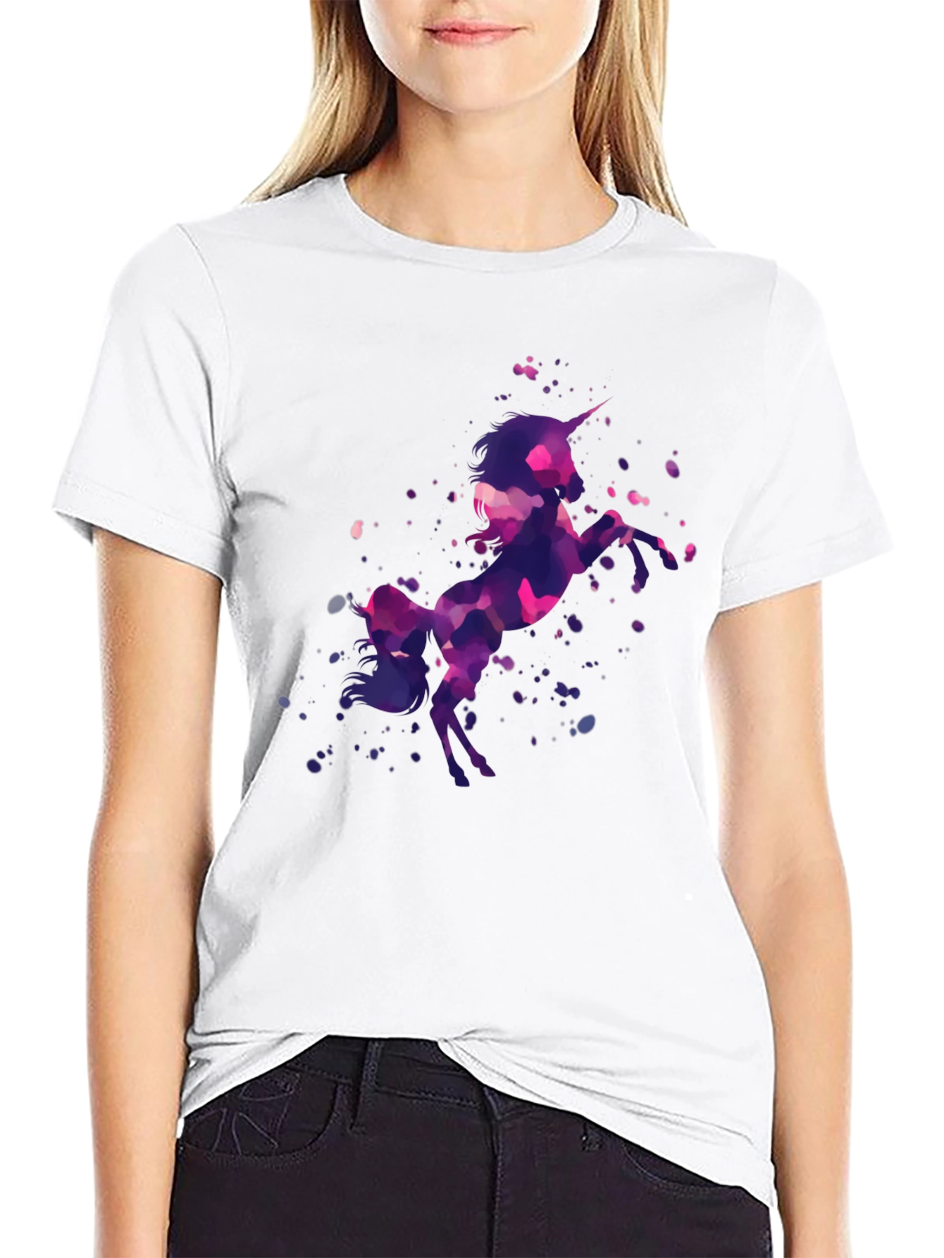 Black Unicorn Graphic Black T-Shirt view 9