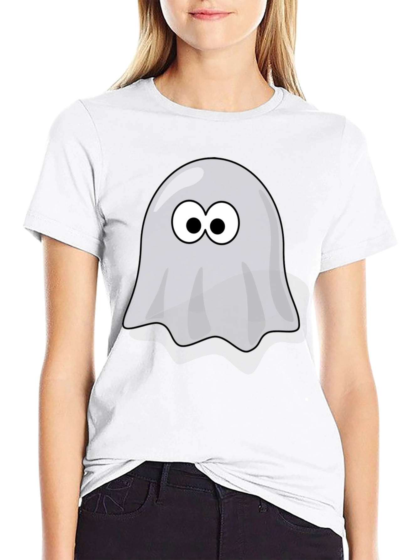 Black Ghost Graphic T-Shirt - Spooky Season Style! view 9
