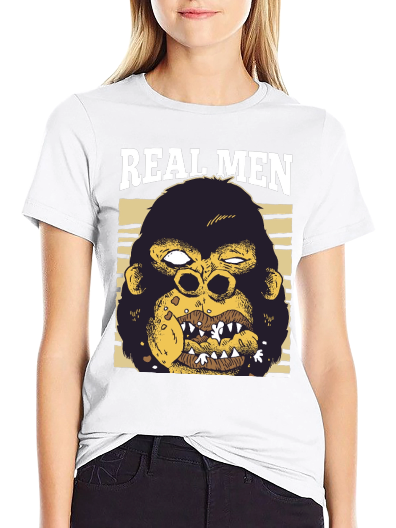 Black Real Men Gorilla Graphic T-Shirt view 9