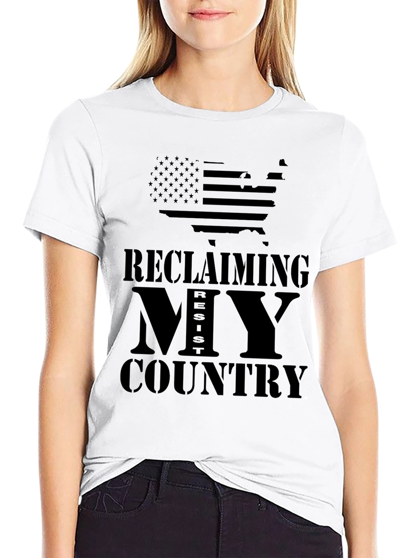 Black Reclaiming My Country Graphic T-Shirt view 9