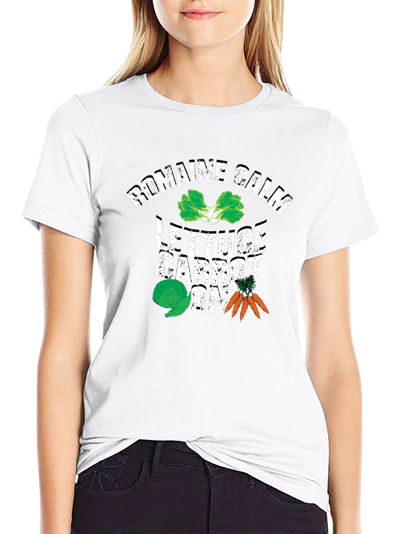 Romaine Calm Lettuce Carrot On Graphic T-Shirt - 9