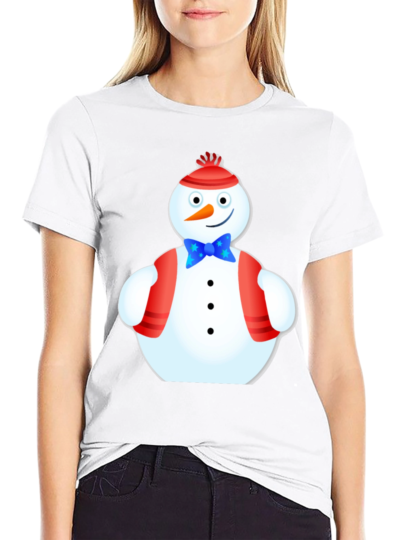Black Festive Snowman T-Shirt - Holiday Cheer view 9