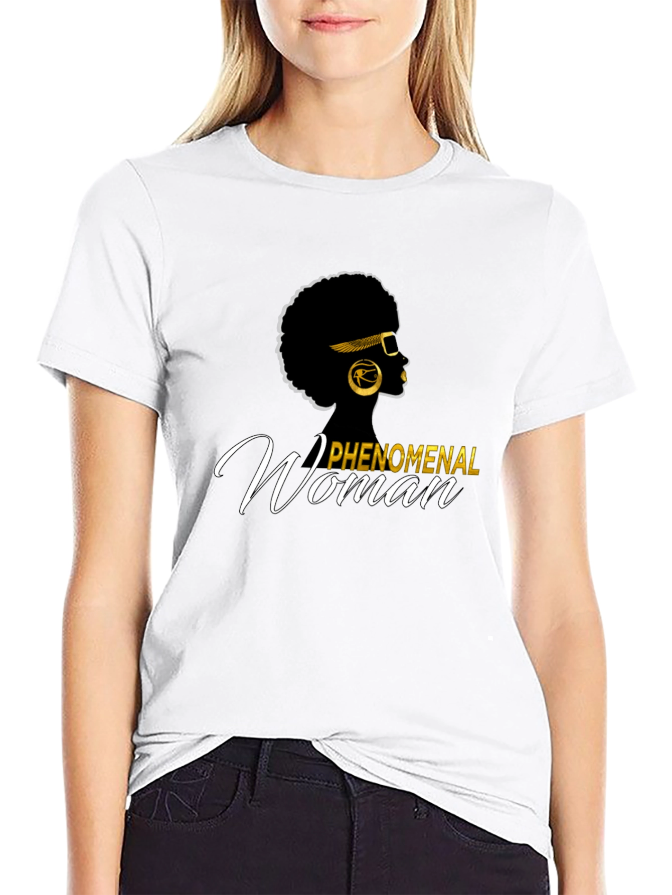 Black Phenomenal Woman Graphic Tee - Afro Queen T-Shirt view 9