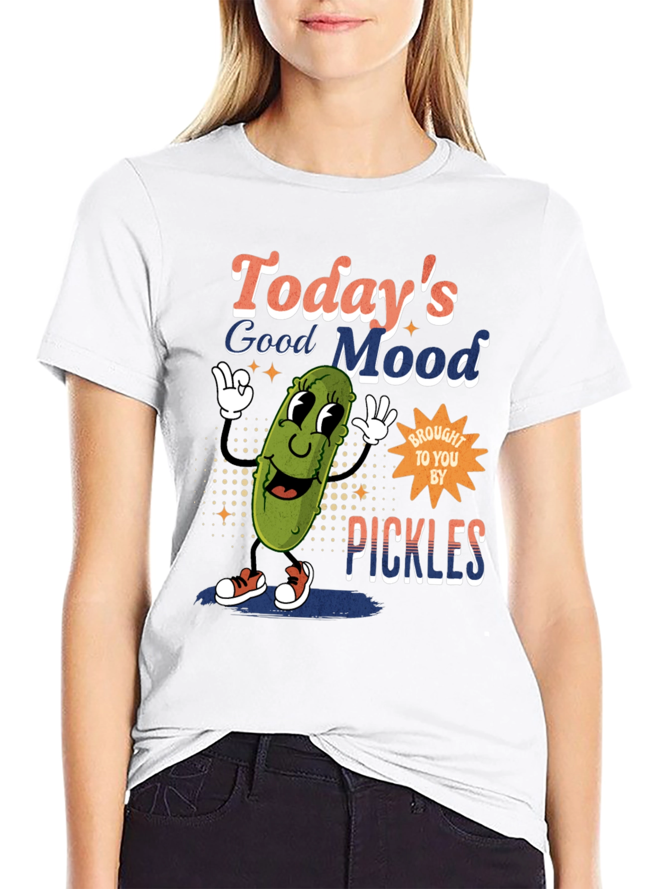 Black Funny Pickle Graphic T-Shirt - Today's Good Mood view 9