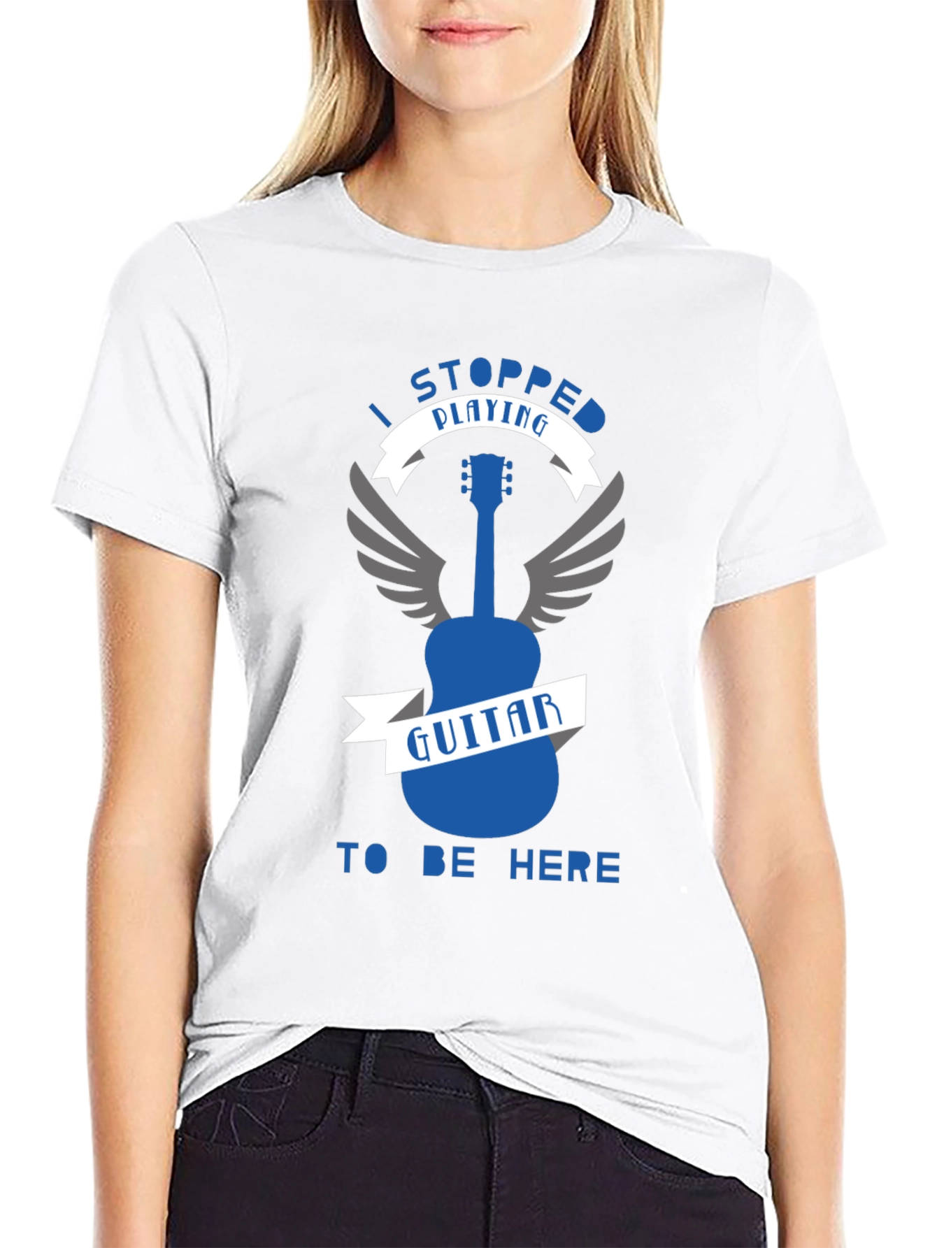 Black I Stopped Playing Guitar T-Shirt - Funny Musician Tee view 9