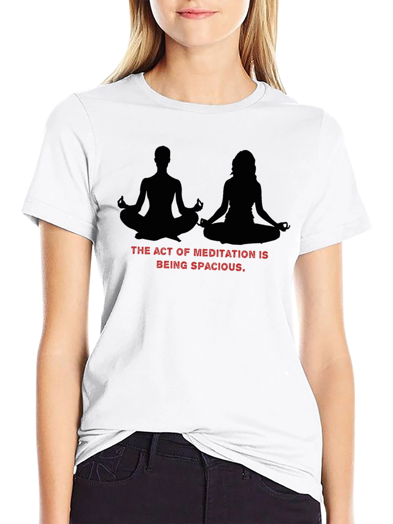 Black Meditative Spaciousness Black T-Shirt view 9