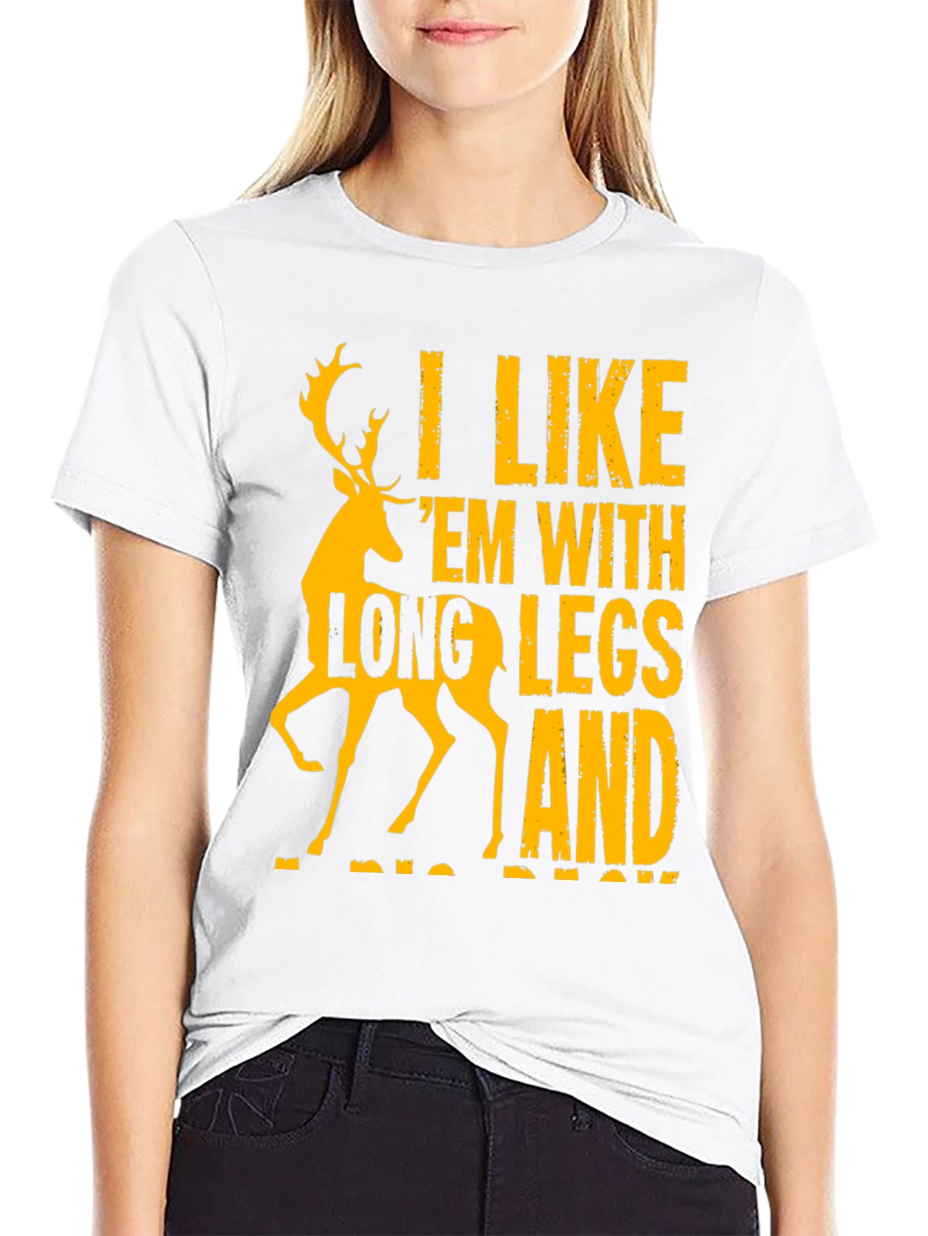 Black Deer Long Legs Graphic T-Shirt view 9