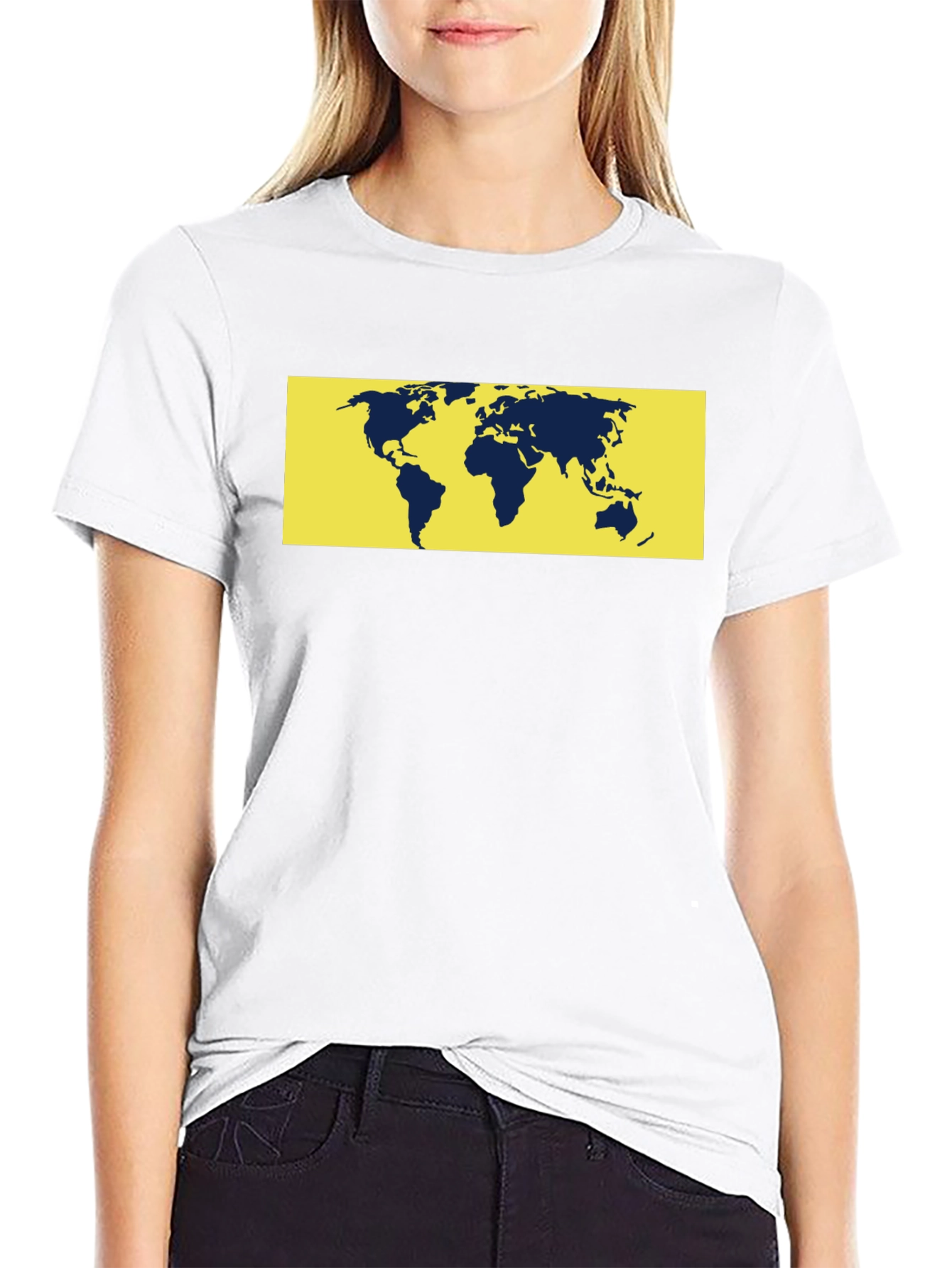 Black World Map Graphic Tee - Men's Black T-Shirt view 9