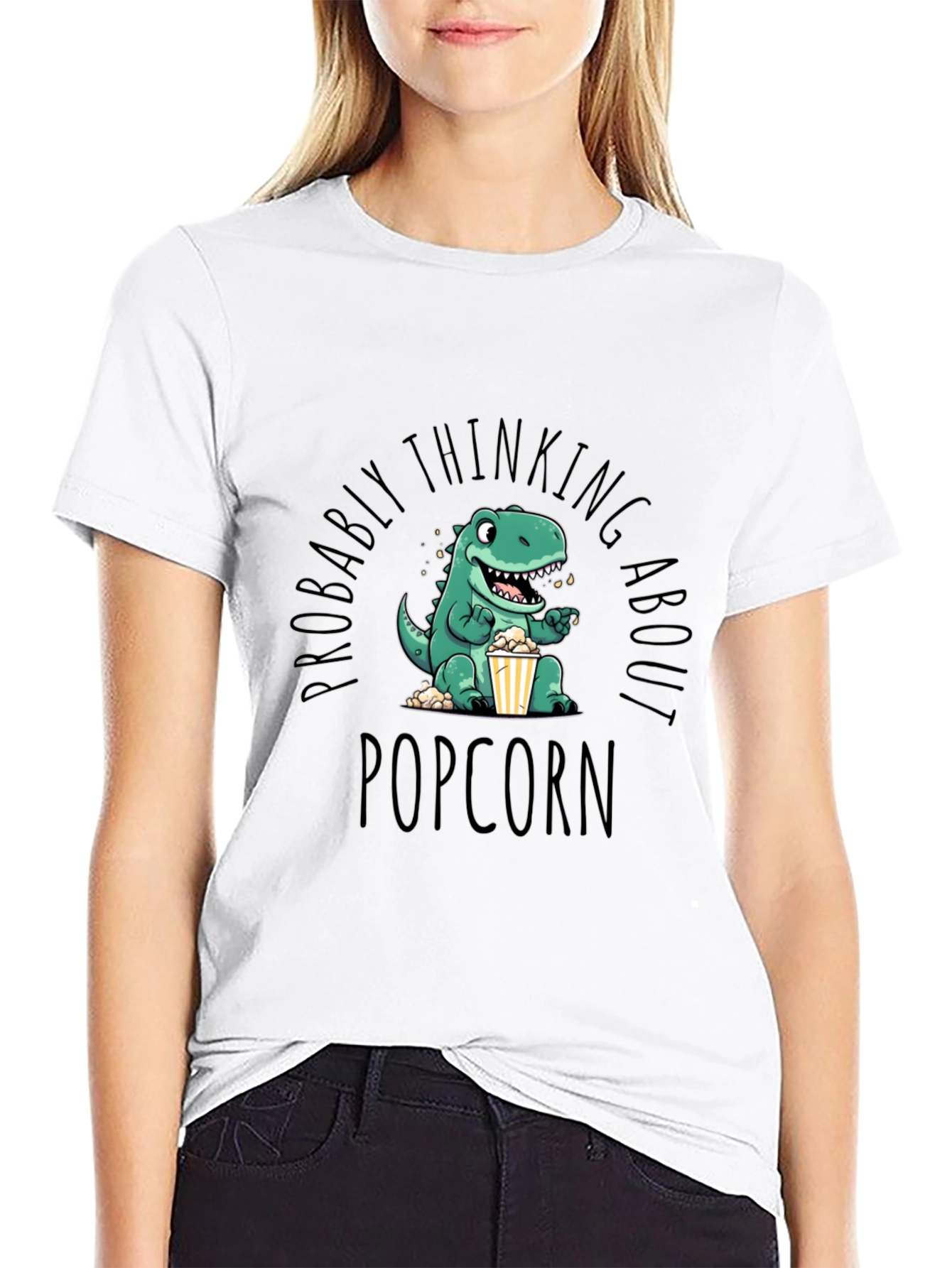 Black Dino Popcorn T-Shirt - Foodie Fun! view 9