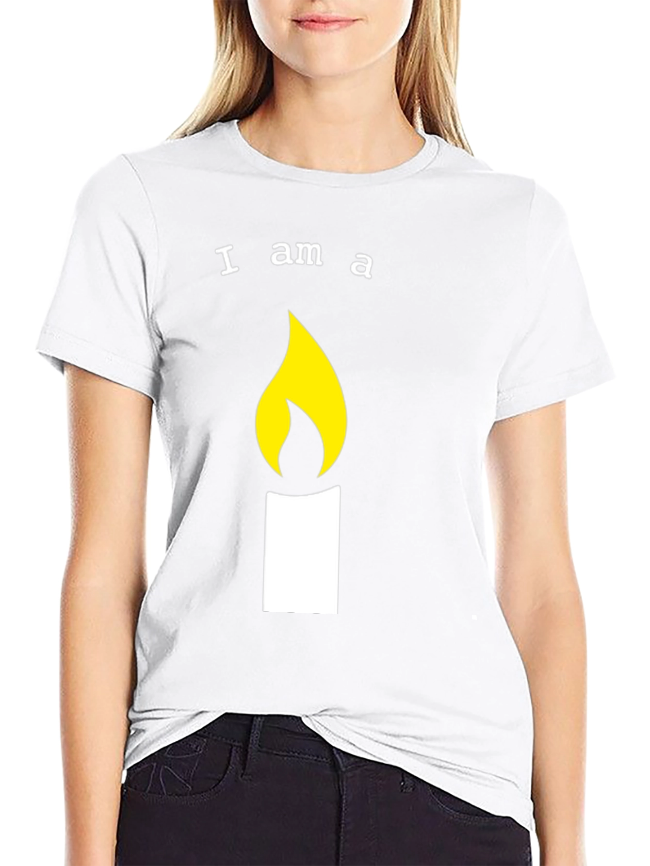 Black I am a Candle T-Shirt - Fun Graphic Tee view 9