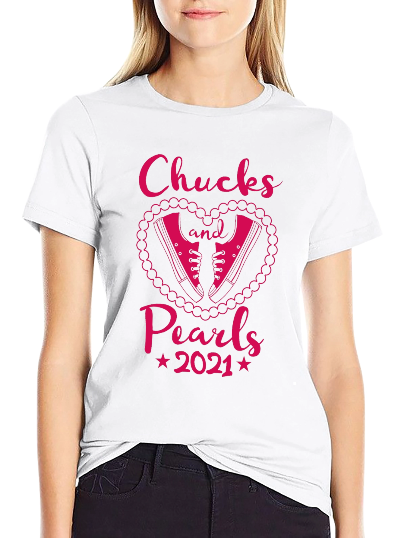 Black Chucks and Pearls 2021 Graphic T-Shirt view 9