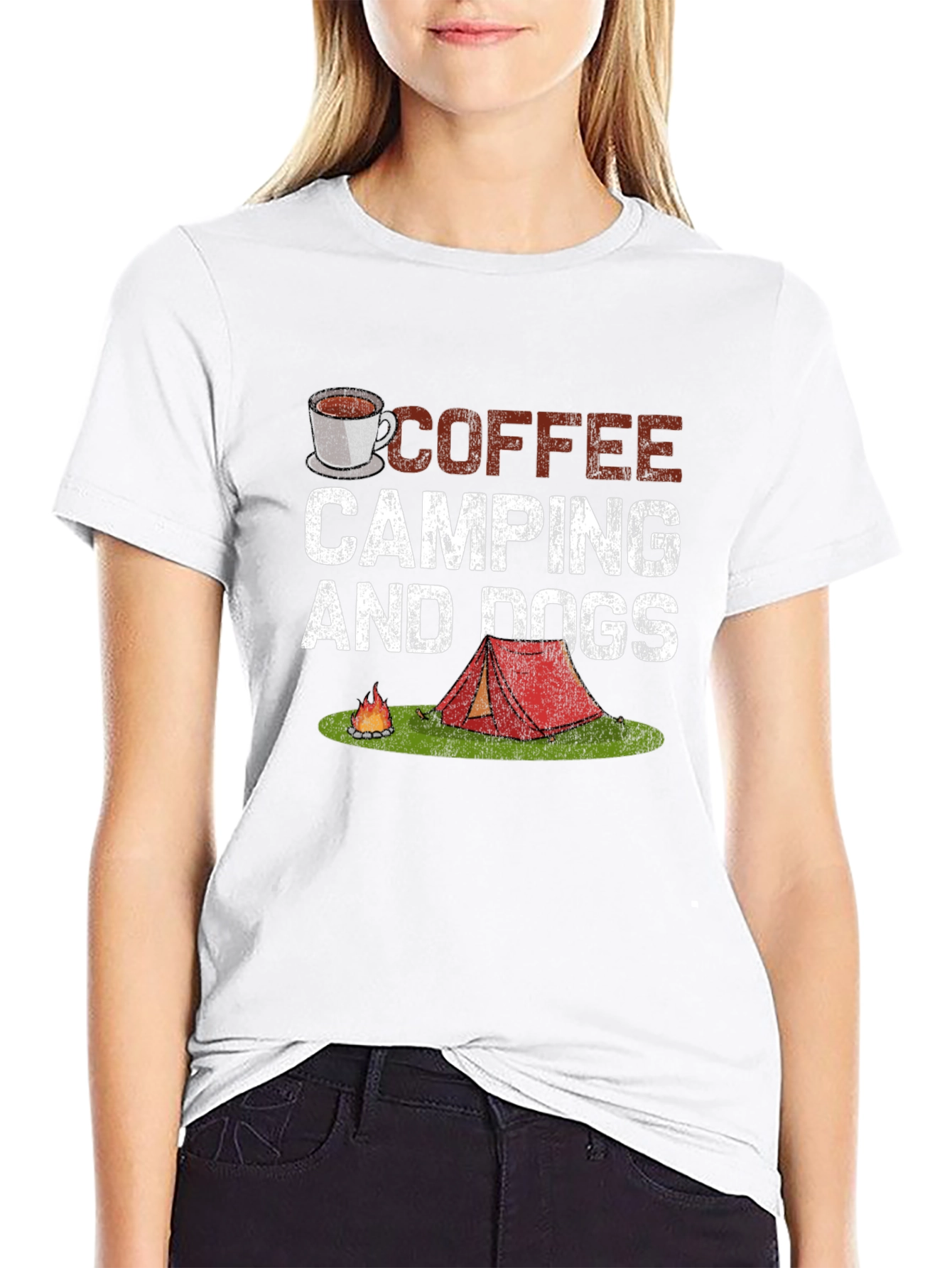 Black Coffee Camping Dogs T-Shirt - Outdoor Adventure Tee view 9